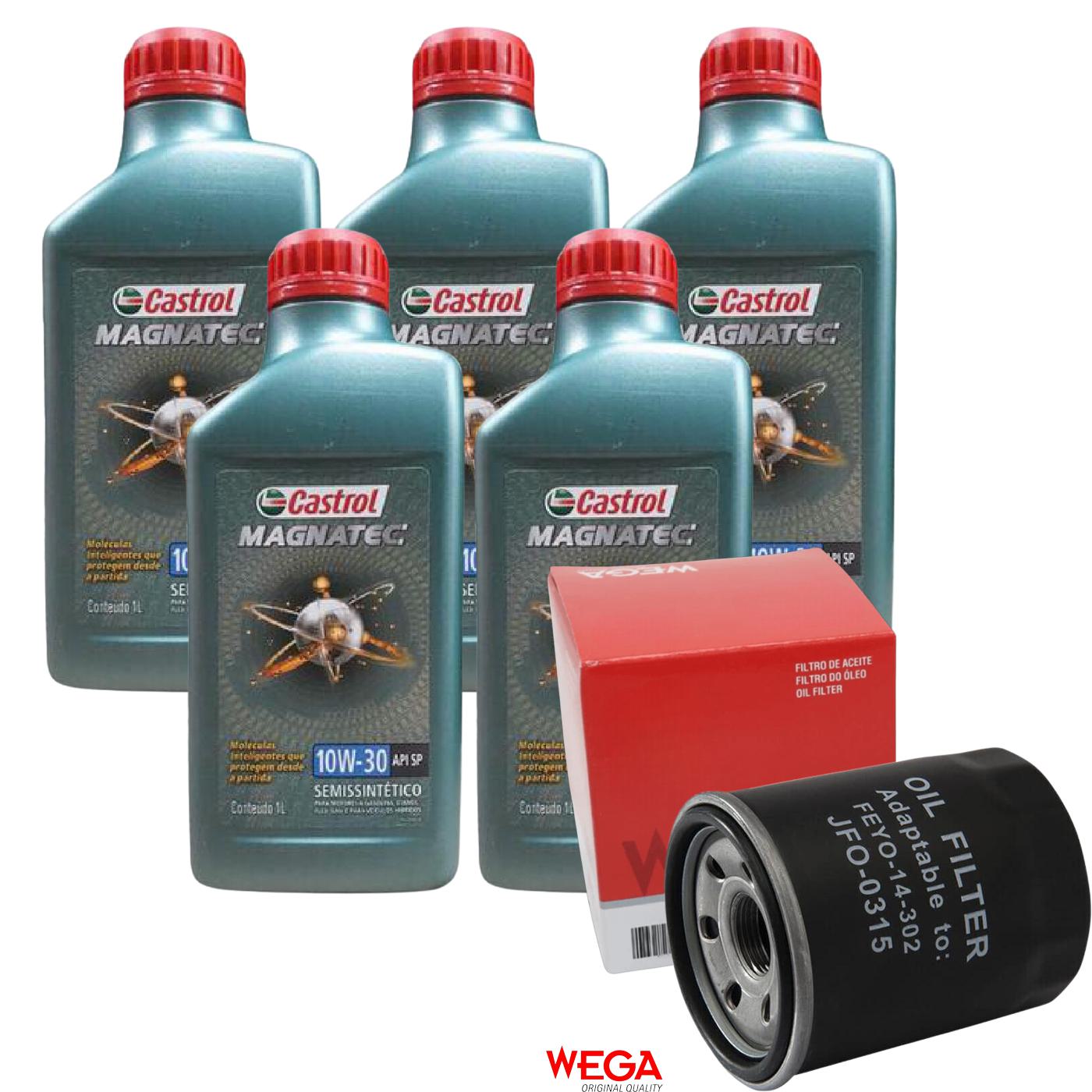 Kit Filtro e 5L Óleo Motor 10W30 Magnatec - Castrol / Wega - 3436554 / JFO-0315 - (1)