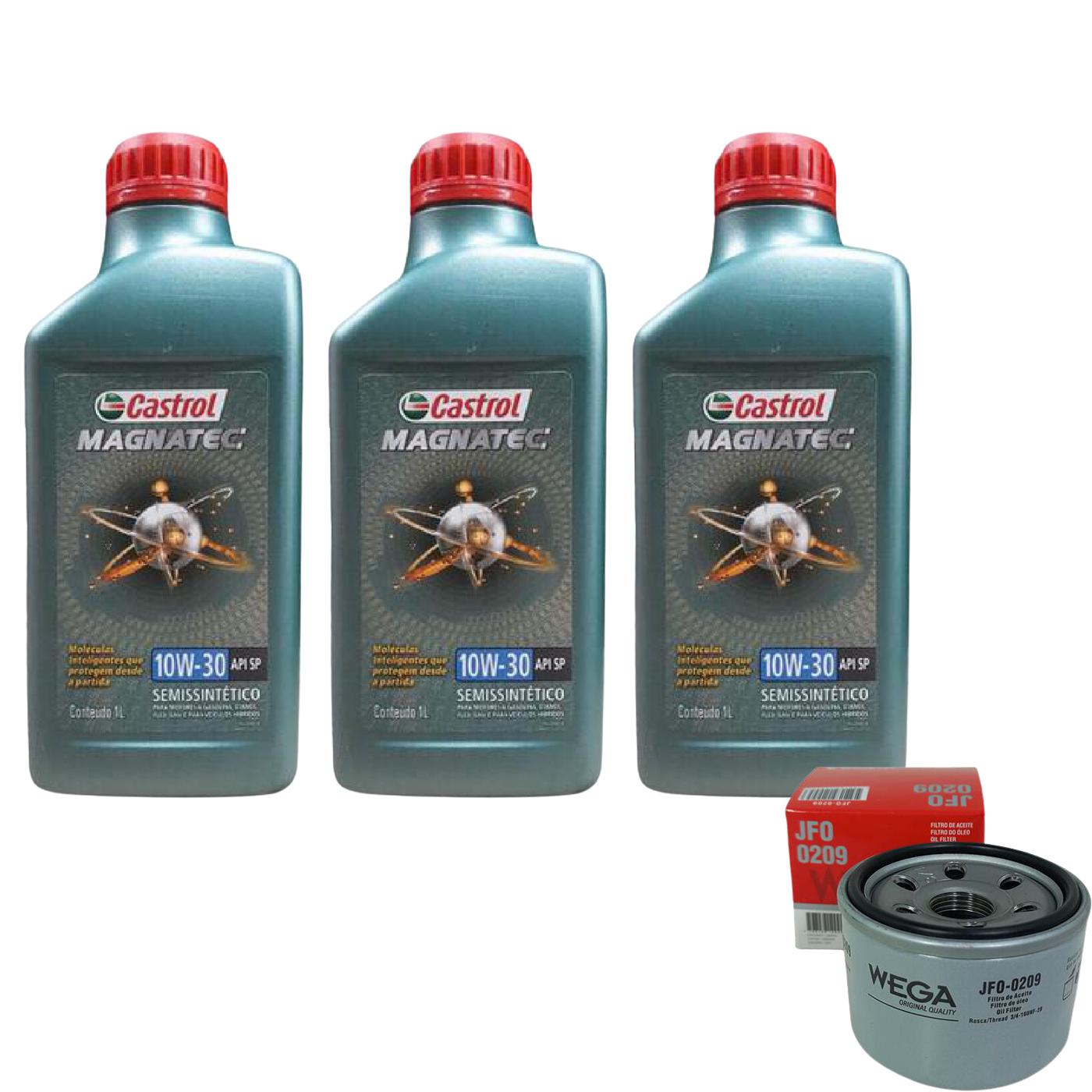 Kit Filtro e 3L Óleo Motor 10W30 Magnatec - Castrol / Wega - 3436554 / JFO-0209 - (1)