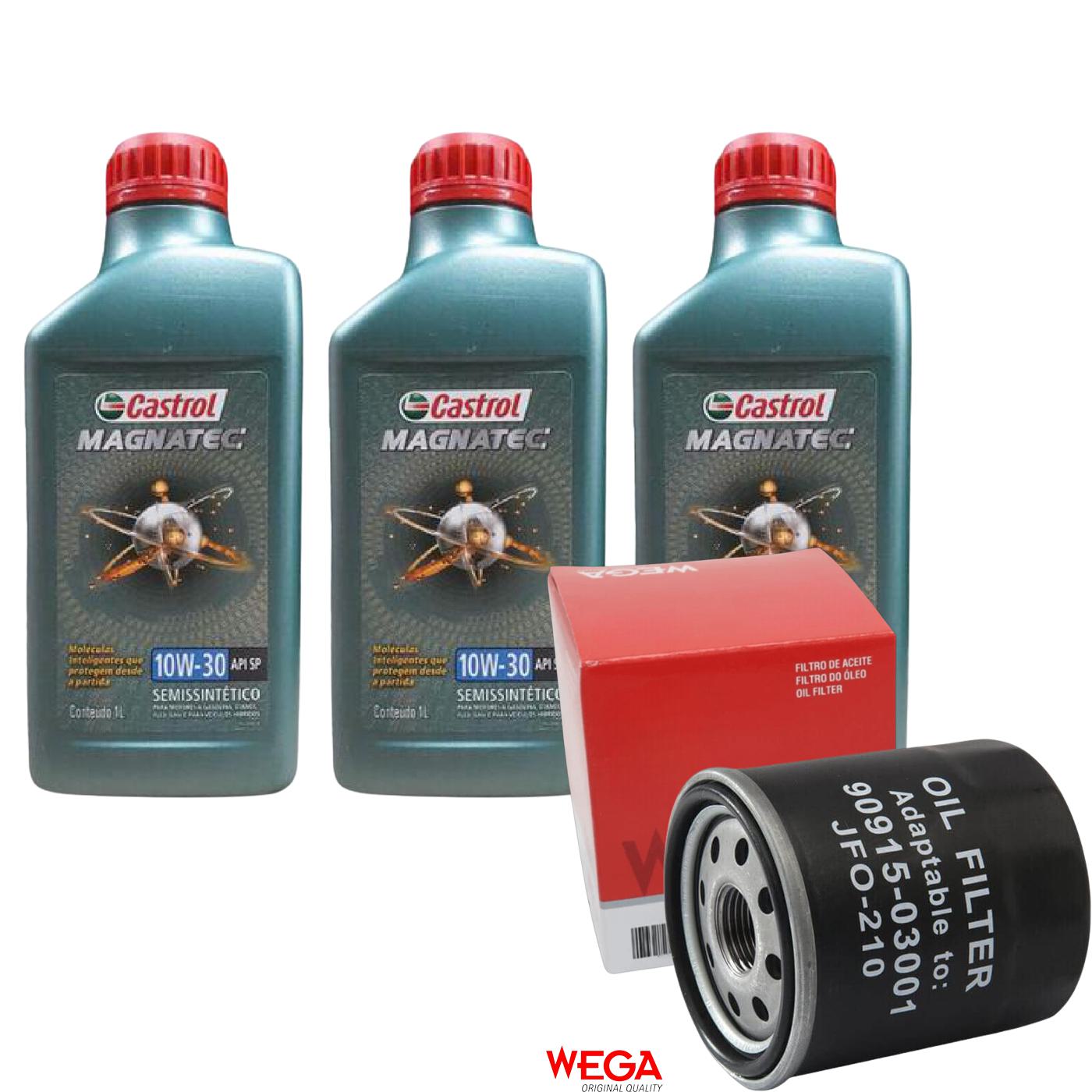 Kit Filtro e 3L Óleo Motor 10W30 Magnatec - Castrol / Wega - 3436554 / JFO-0210 - (1)