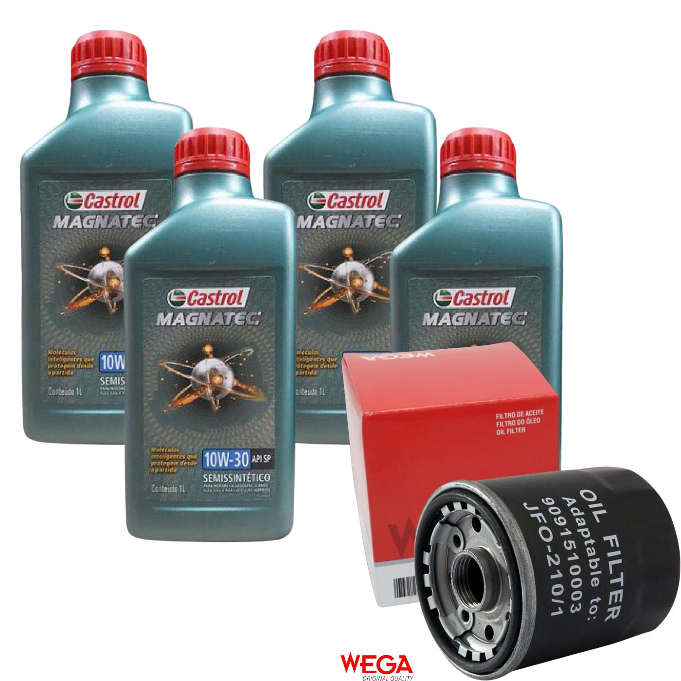 Kit Filtro e 4L Óleo Motor 10W30 Magnatec - Castrol / Wega - 3436554 / JFO-0210/1 - (1)