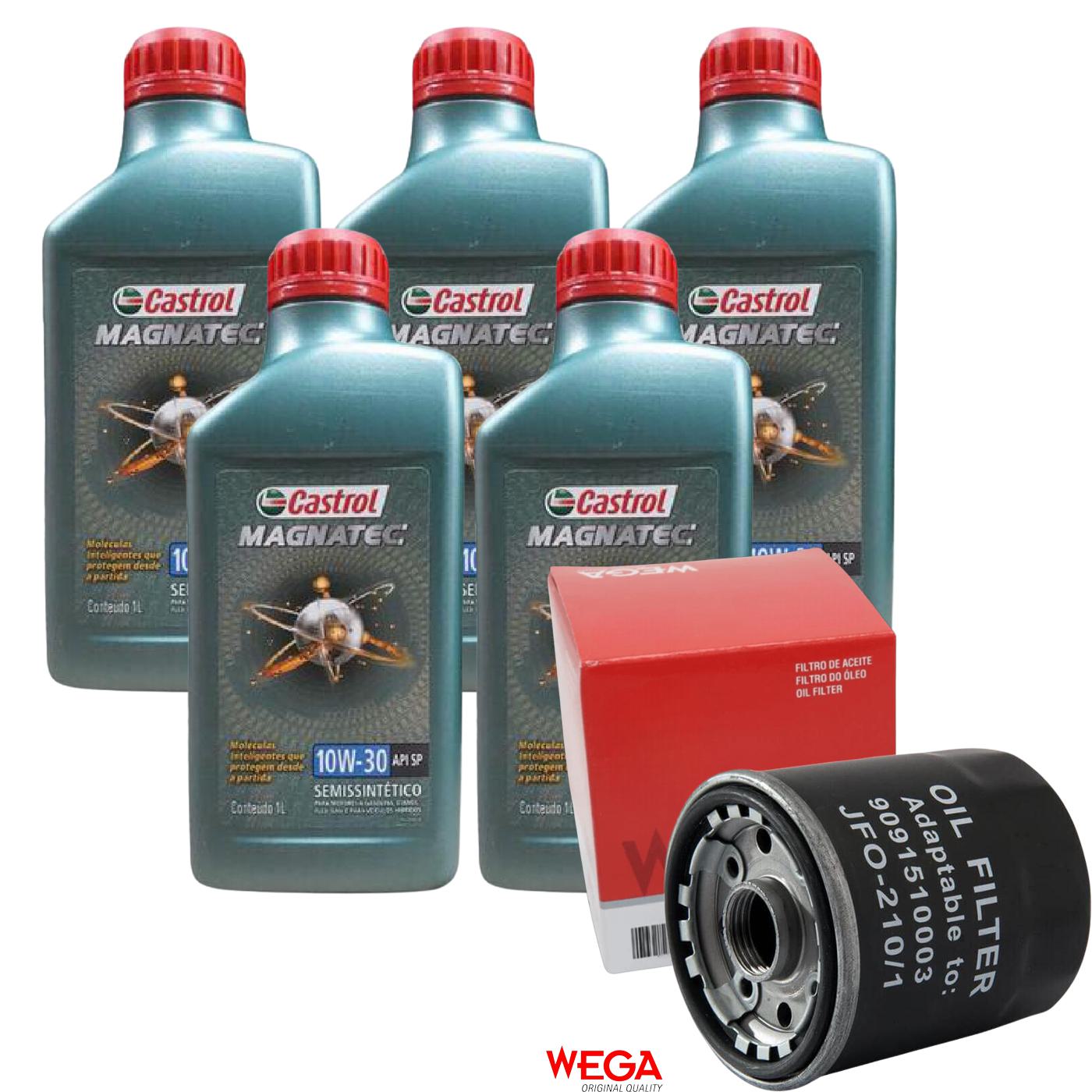 Kit Filtro e 5L Óleo Motor 10W30 Magnatec - Castrol / Wega - 3436554 / JFO-0210/1 - (1)