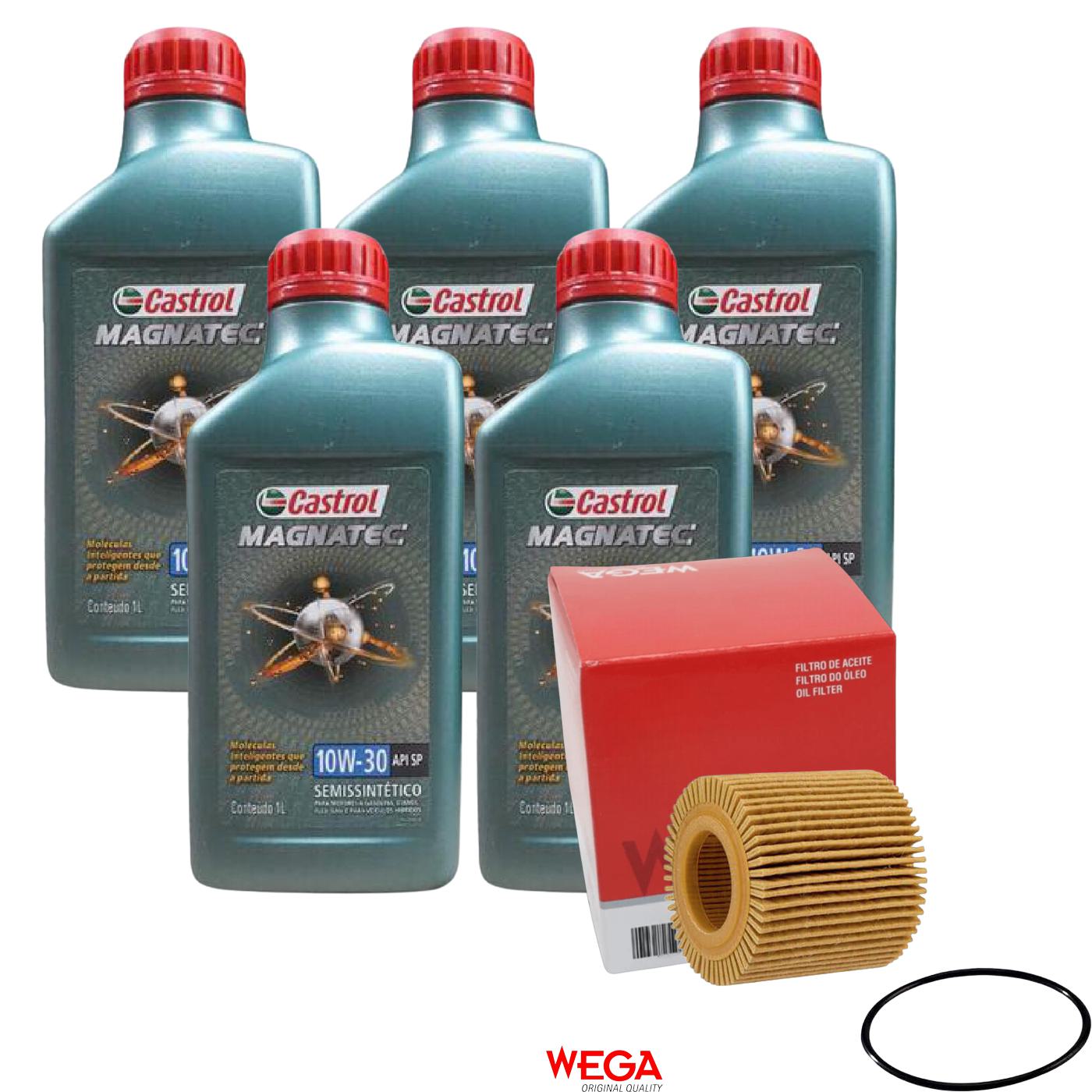 Kit Filtro e 5L Óleo Motor 10W30 Magnatec - Castrol / Wega - 3436554 / WOE-803 - (1)