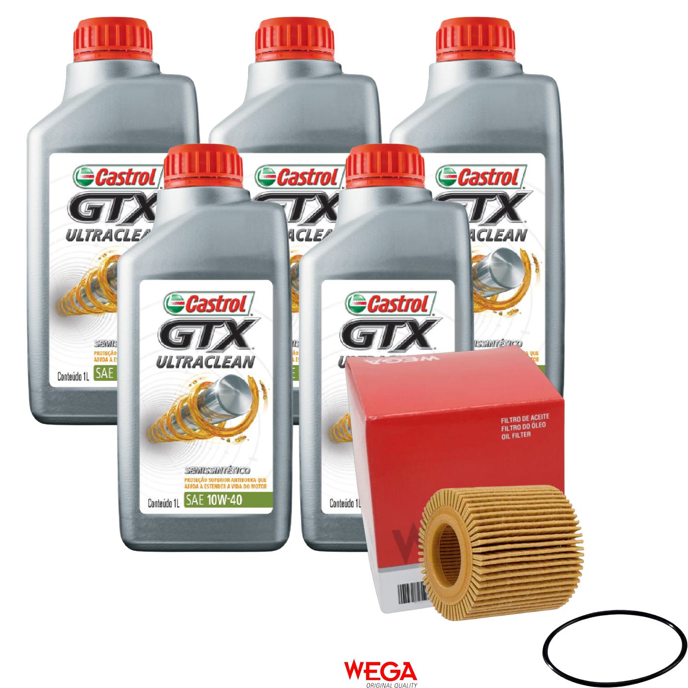 Kit Filtro e 5L Óleo Motor 10W40 GTX - Castrol / Wega - 3436727 / WOE-803 - (1)
