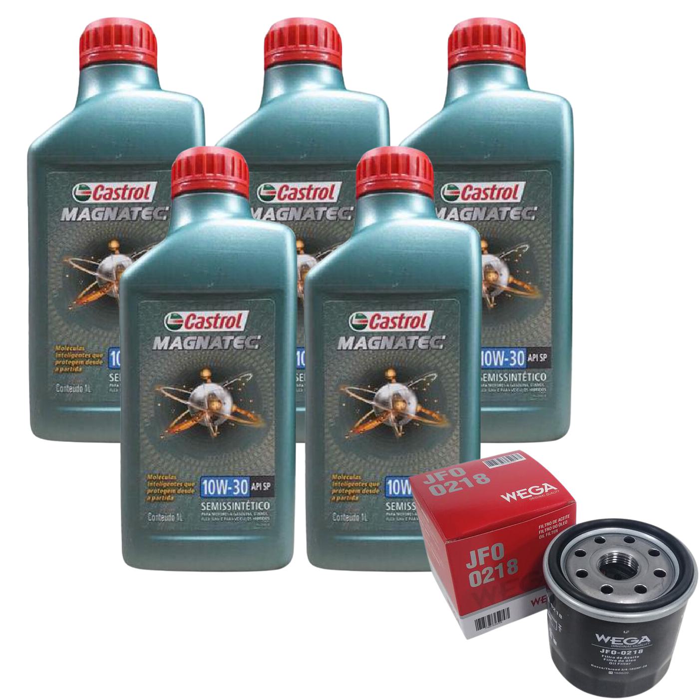 Kit Filtro e 5L Óleo Motor 10W30 Magnatec - Castrol / Wega - 3436554 / JFO-0218 - (1)