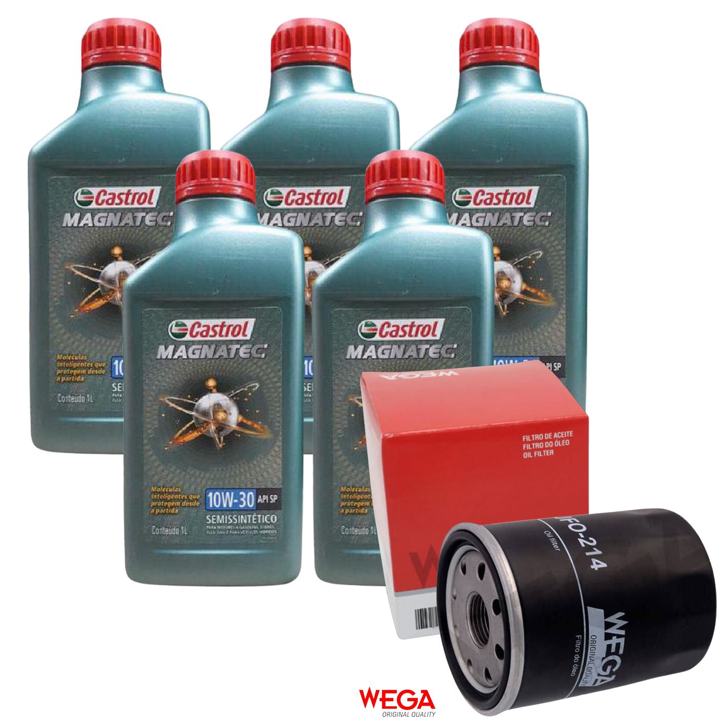 Kit Filtro e 5L Óleo Motor 10W30 Magnatec - Castrol / Wega - 3436554 / JFO-0214 - (1)