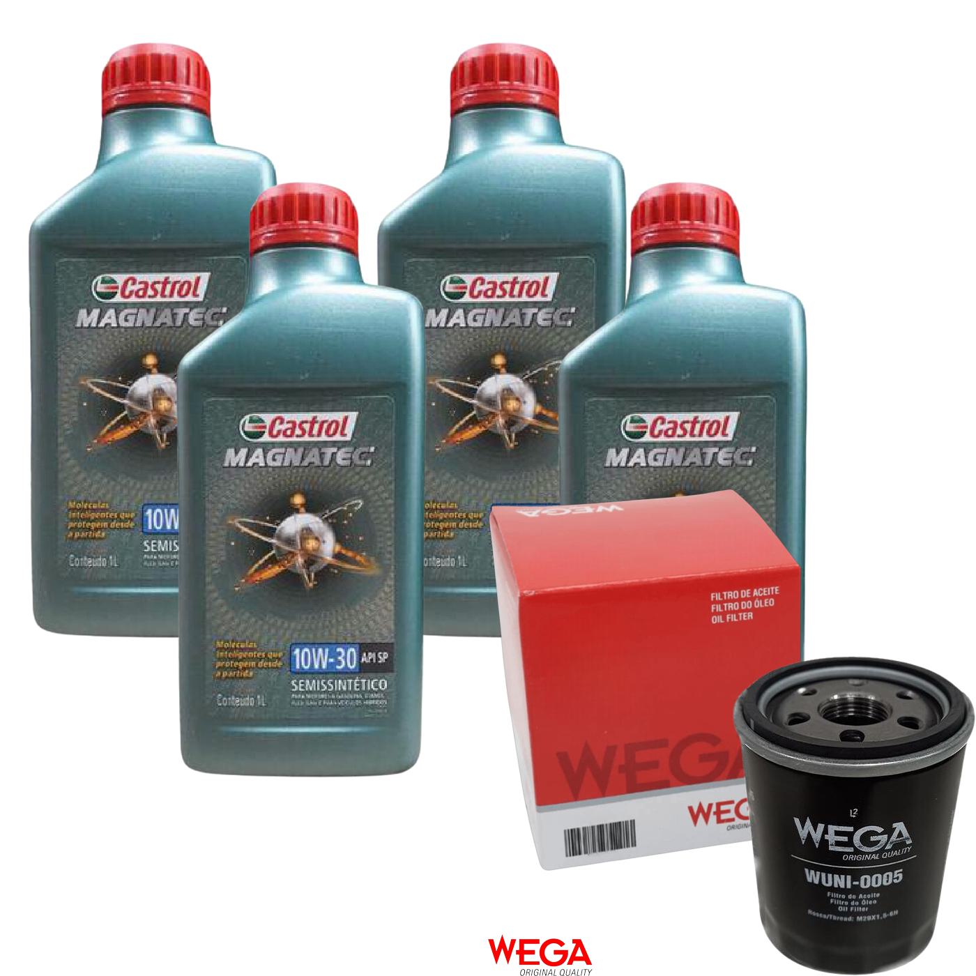Kit Filtro e 4L Óleo Motor 10W30 Magnatec - Castrol / Wega - 3436554 / WUNI-0005 - (1)