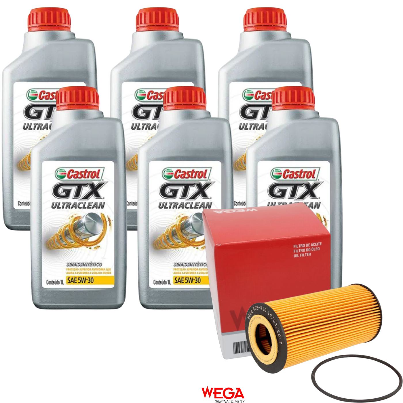 Kit Filtro e 6L Óleo Motor 5W30 GTX - Castrol / Wega - 3435995 / WOE-810 - (1)