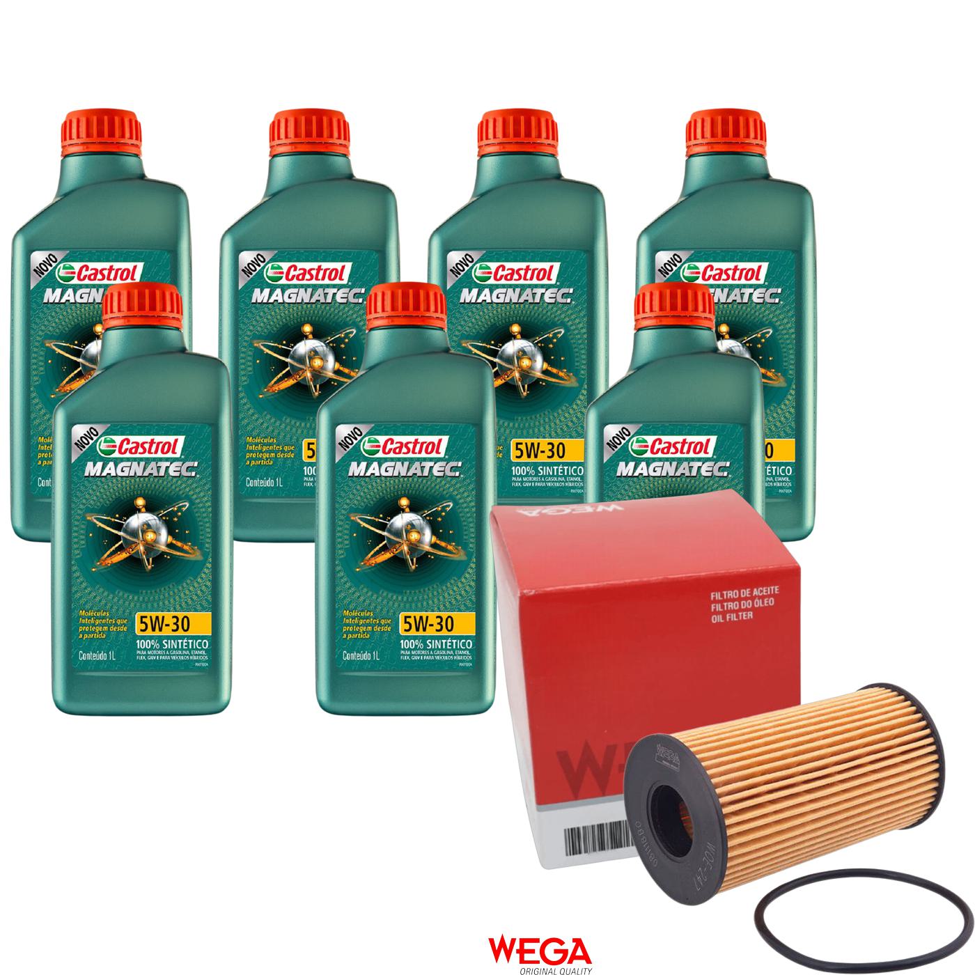 Kit Filtro e 7L Óleo Motor 5W30 Magnatec - Castrol / Wega - 3434565 / WOE-247 - (1)