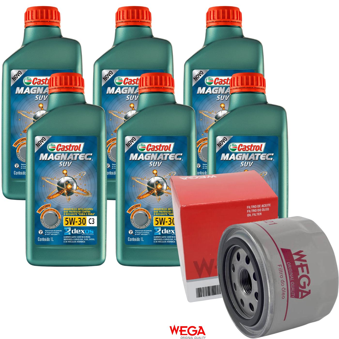 Kit Filtro e 6L Óleo Motor 5W30 Magnatec - Castrol / Wega - 3430831 / WO-421 - (1)