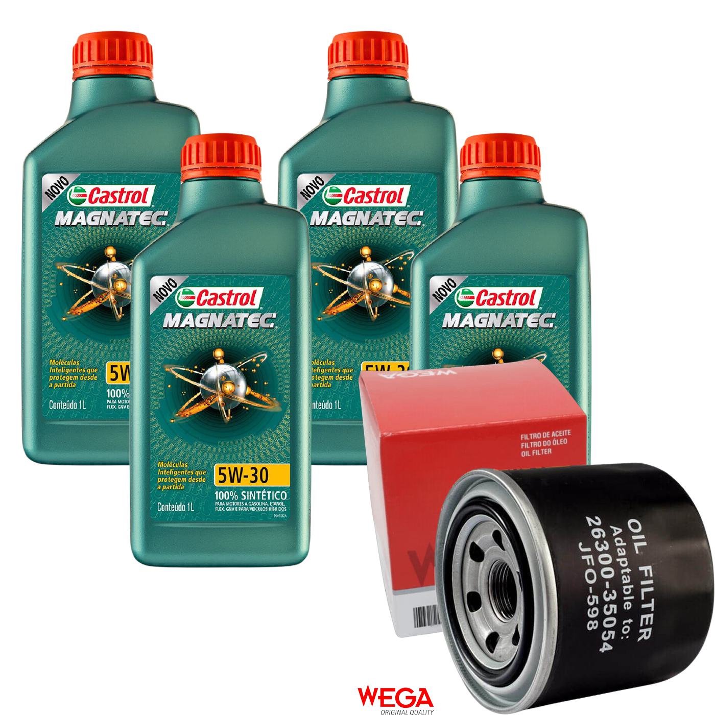 Kit Filtro e 4L Óleo Motor 5W30 Magnatec - Castrol / Wega - 3434565 / JFO-0598 - (1)