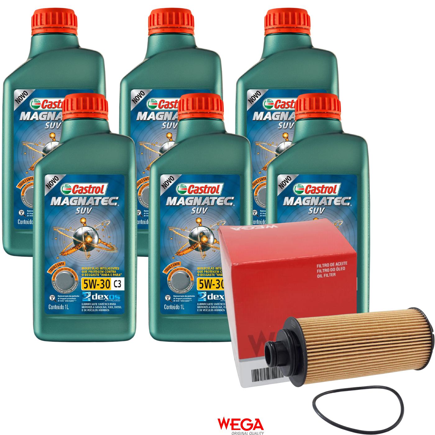 Kit Filtro e 6L Óleo Motor 5W30 Magnatec - Castrol / Wega - 3430831 / WOE-314 - (1)