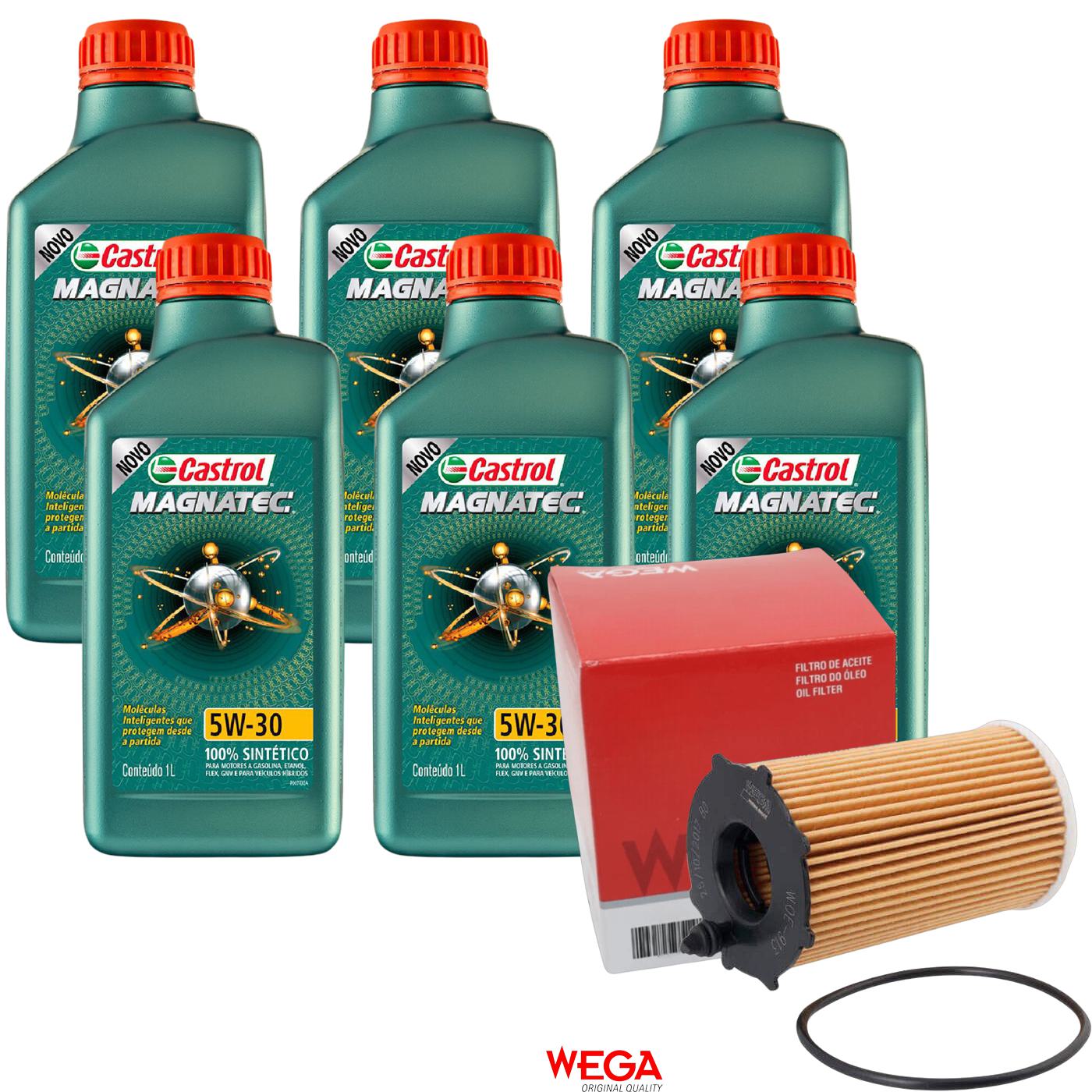Kit Filtro e 6L Óleo Motor 5W30 Magnatec - Castrol / Wega - 3434565 / WOE-913 - (1)