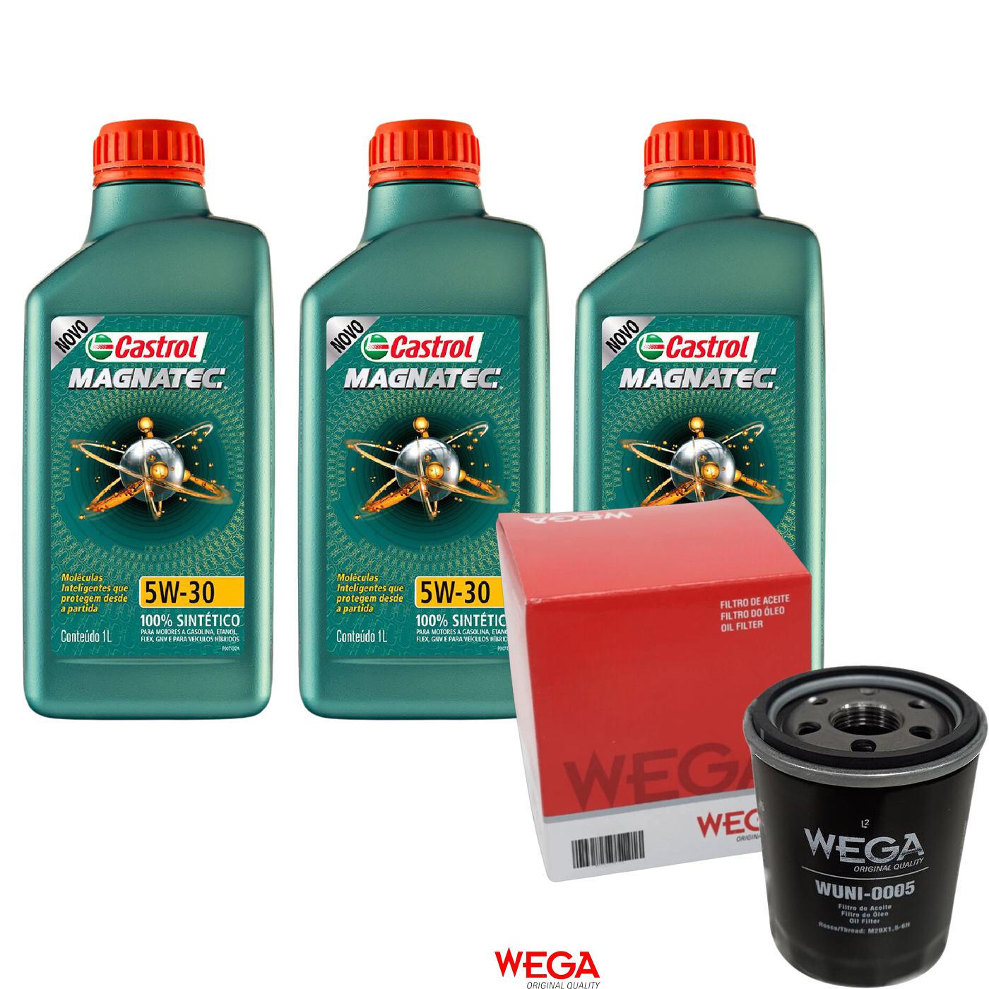 Kit Filtro e 3L Óleo Motor 5W30 Magnatec - Castrol / Wega - 3434565 / WUNI-0005 - (1)