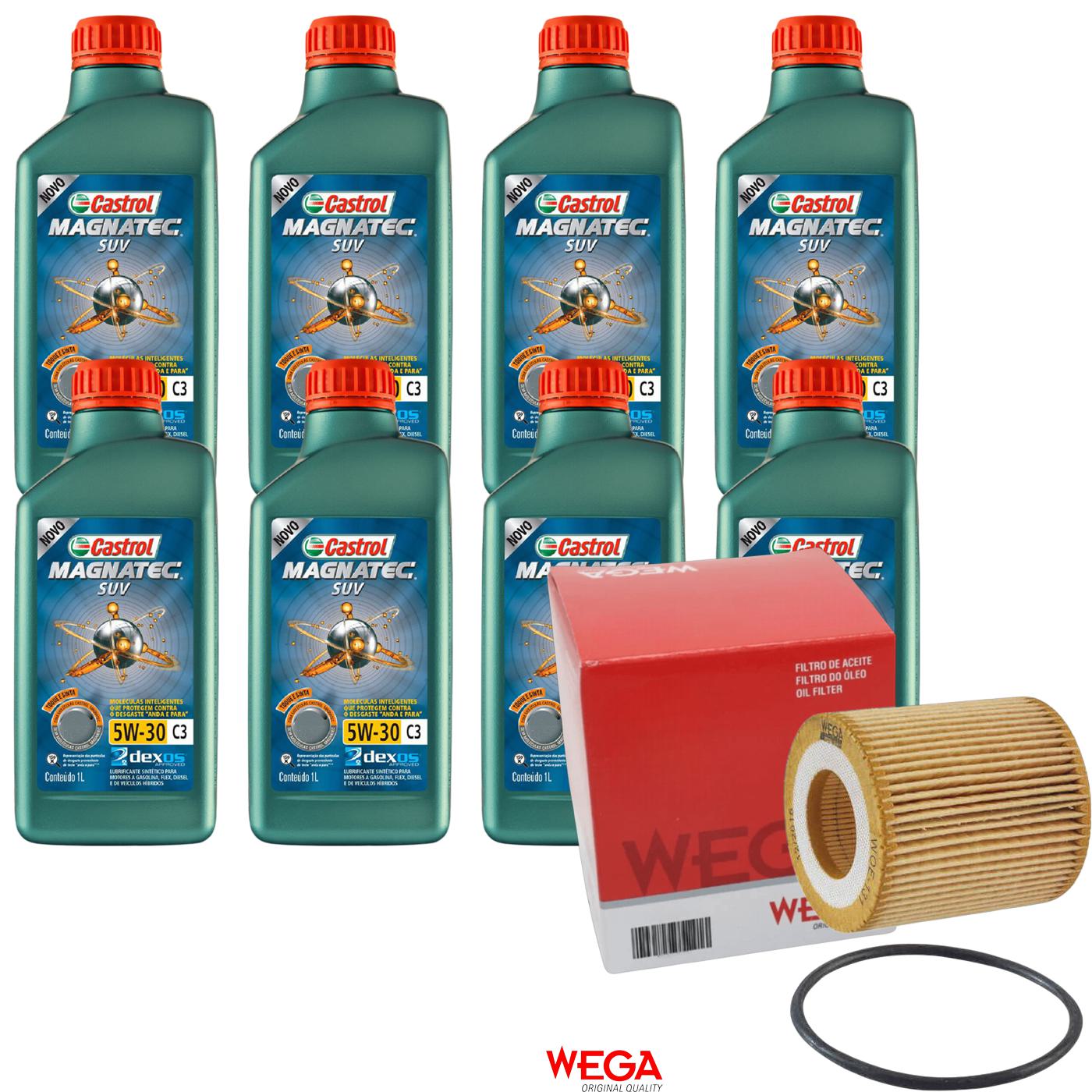 Kit Filtro e 8L Óleo Motor 5W30 Magnatec - Castrol / Wega - 3430831 / WOE-131 - (1)