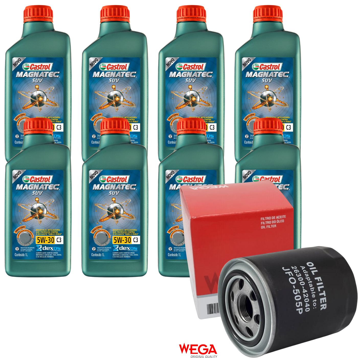 Kit Filtro e 8L Óleo Motor 5W30 Magnatec - Castrol / Wega - 3430831 / JFO-0505P - (1)