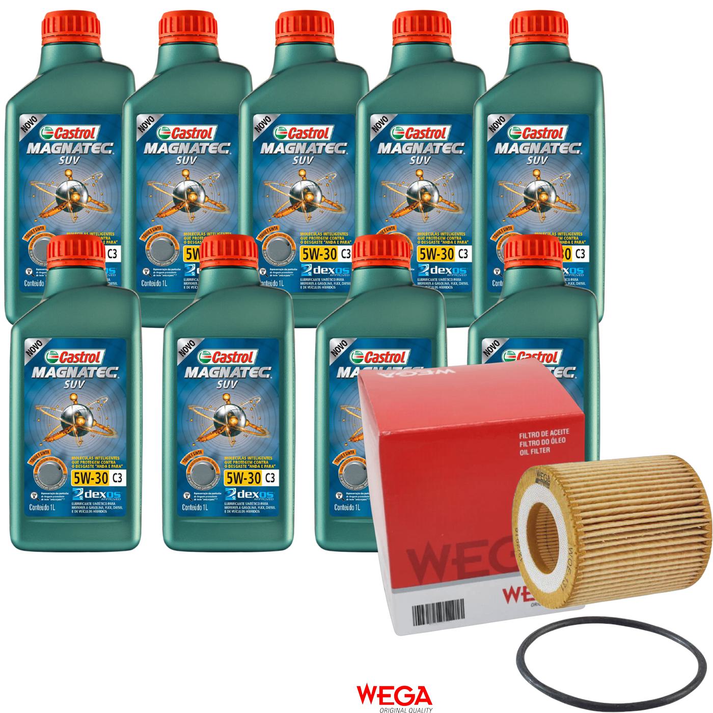 Kit Filtro e 9L Óleo Motor 5W30 Magnatec - Castrol / Wega - 3430831 / WOE-131 - (1)