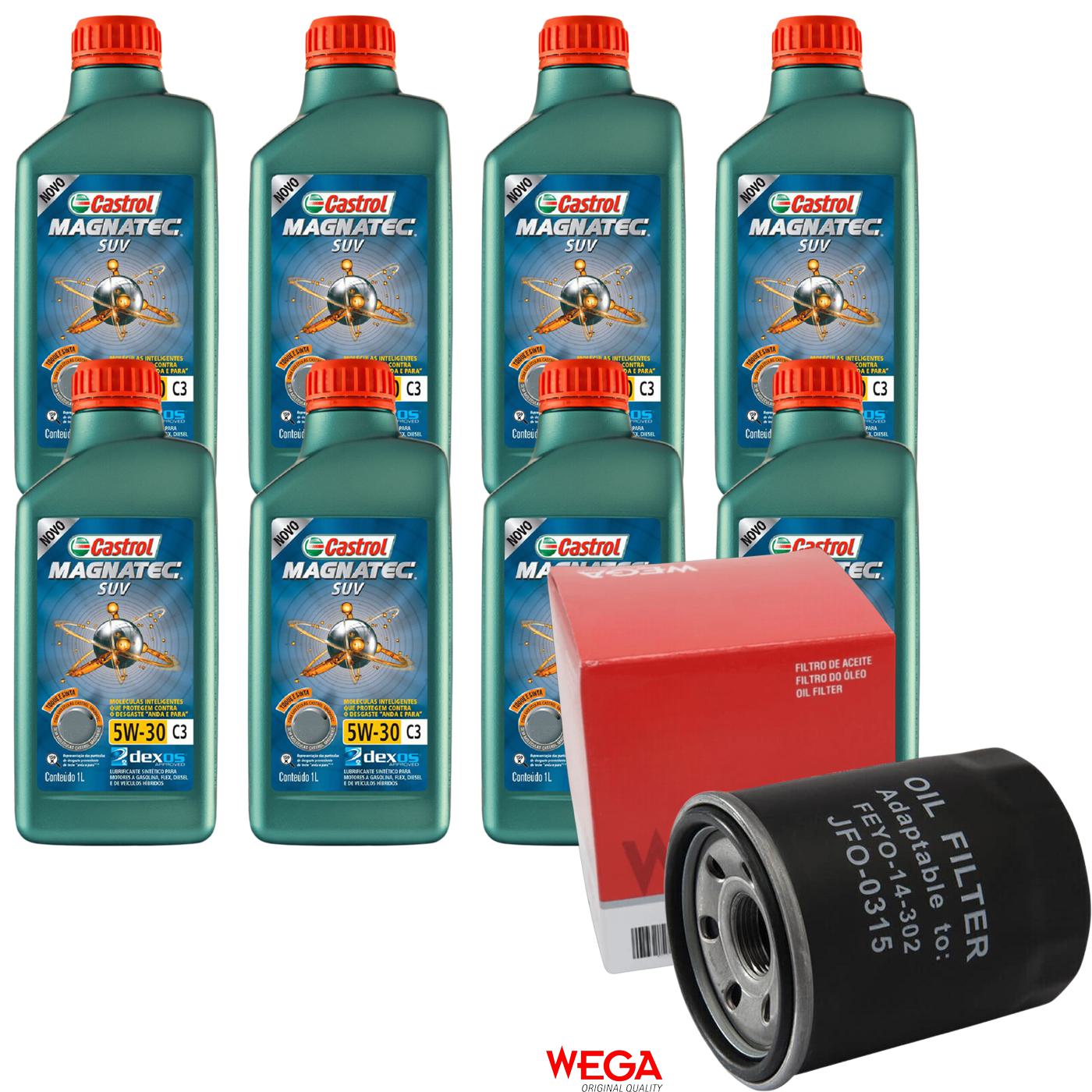 Kit Filtro e 8L Óleo Motor 5W30 Magnatec - Castrol / Wega - 3430831 / JFO-0315 - (1)