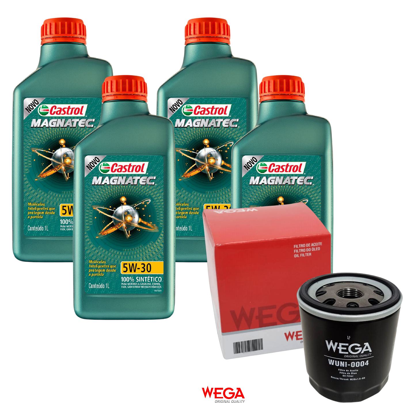 Kit Filtro e 4L Óleo Motor 5W30 Magnatec - Castrol / Wega - 3434565 / WUNI-0004 - (1)