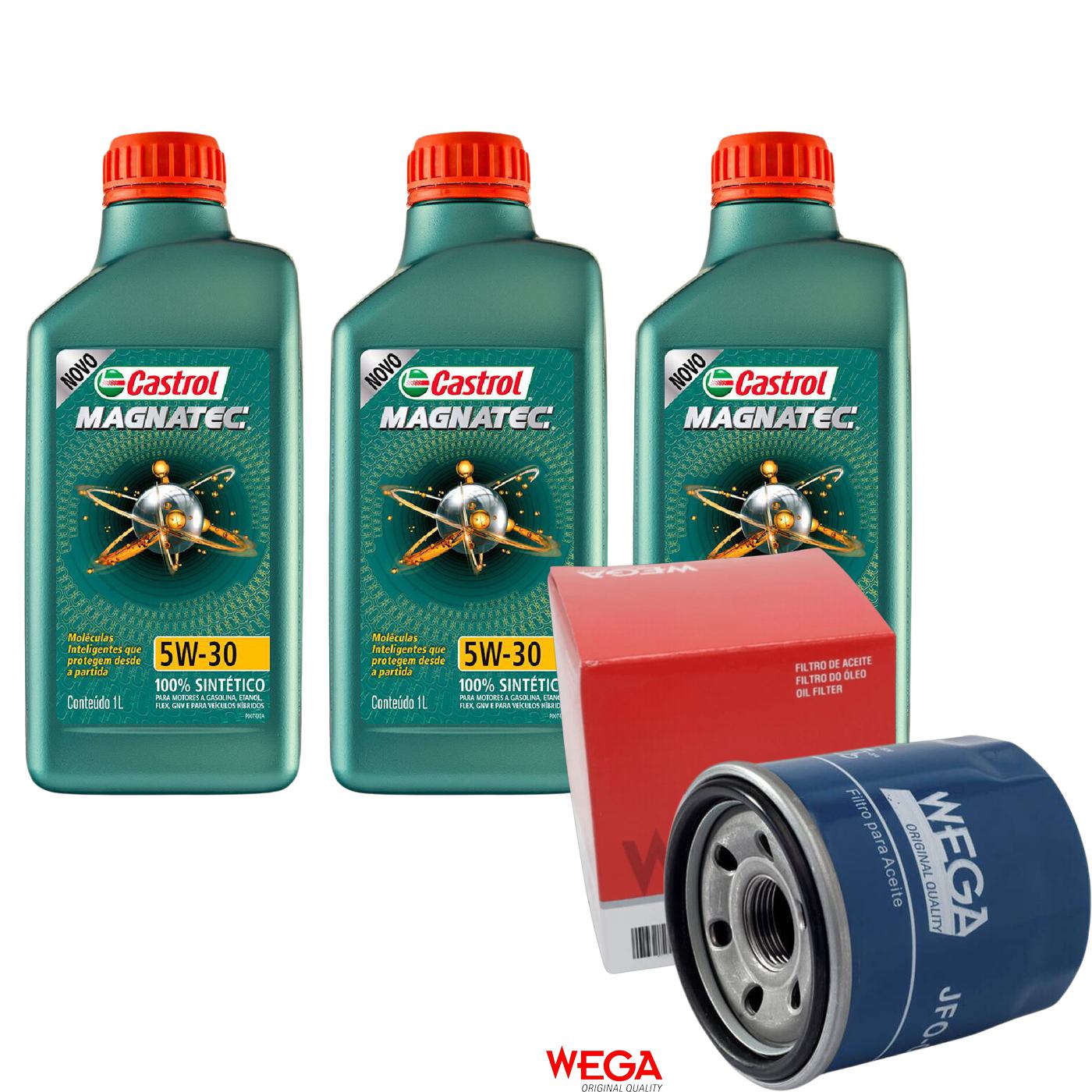 Kit Filtro e 3L Óleo Motor 5W30 Magnatec - Castrol / Wega - 3434565 / JFO-0H00 - (1)