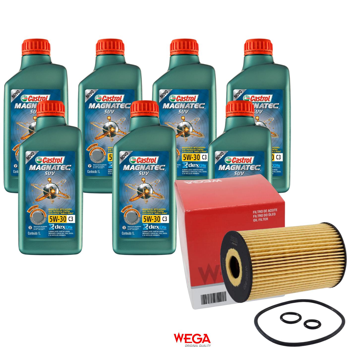 Kit Filtro e 7L Óleo Motor 5W30 Magnatec - Castrol / Wega - 3430831 / WOE-680 - (1)