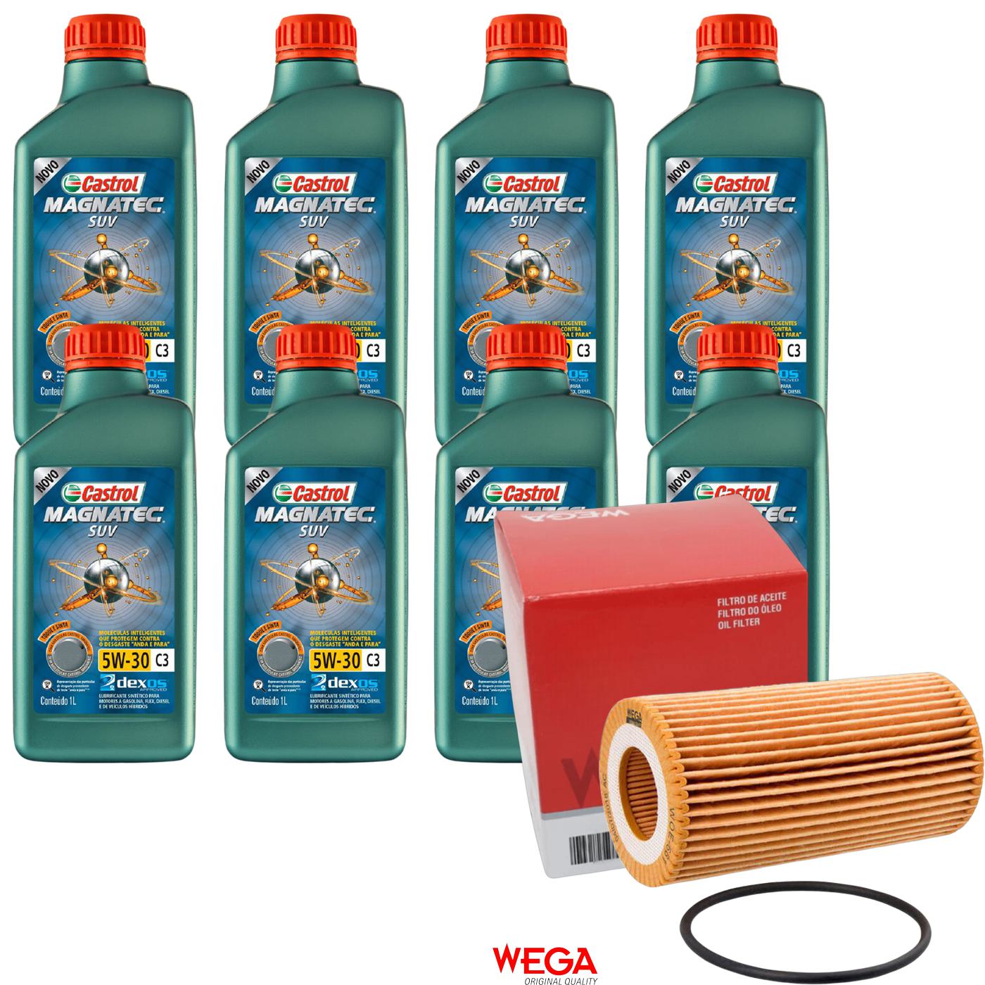 Kit Filtro e 8L Óleo Motor 5W30 Magnatec - Castrol / Wega - 3430831 / WOE-681 - (1)