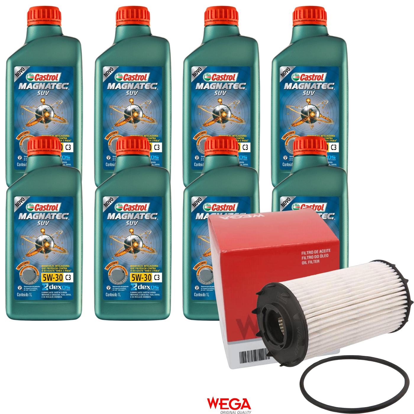 Kit Filtro e 8L Óleo Motor 5W30 Magnatec - Castrol / Wega - 3430831 / WOE-227 - (1)