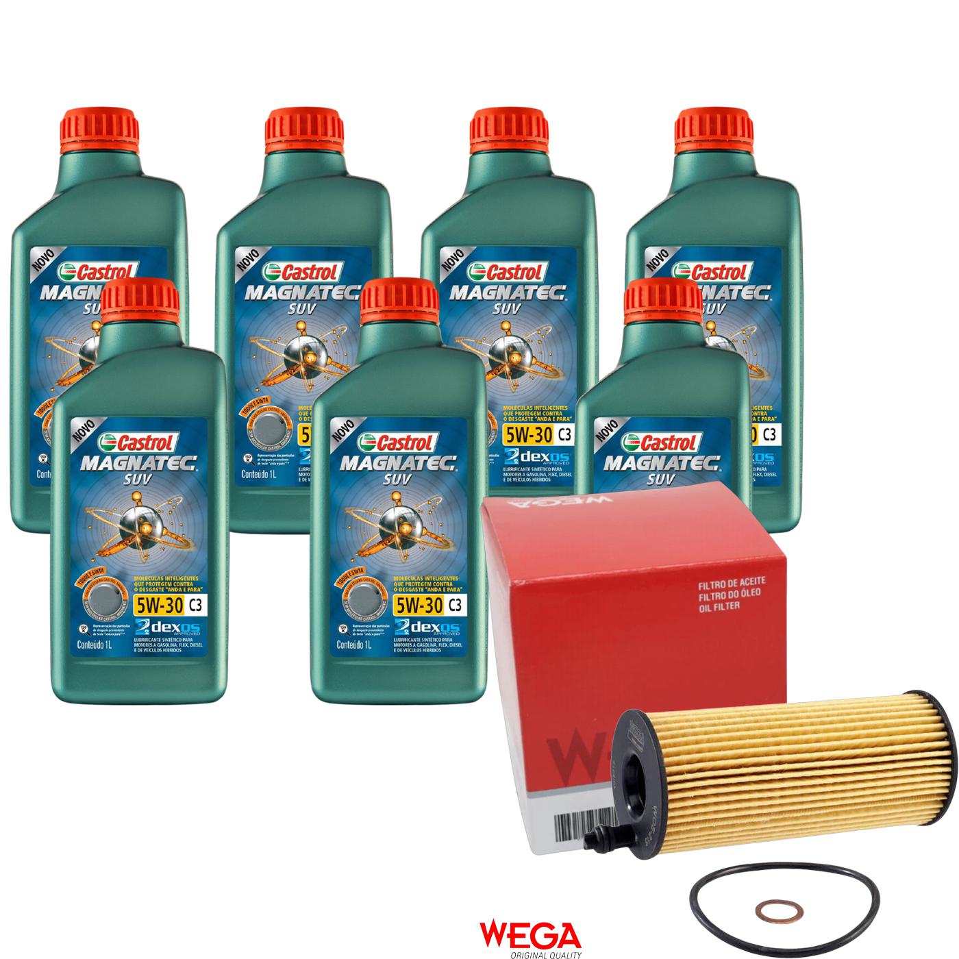 Kit Filtro e 7L Óleo Motor 5W30 Magnatec - Castrol / Wega - 3430831 / WOE-216 - (1)