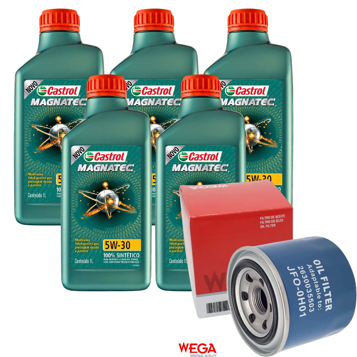 Kit Filtro e 5L Óleo Motor 5W30 Magnatec - Castrol / Wega - 3434565 / JFO-0H01 - (1)