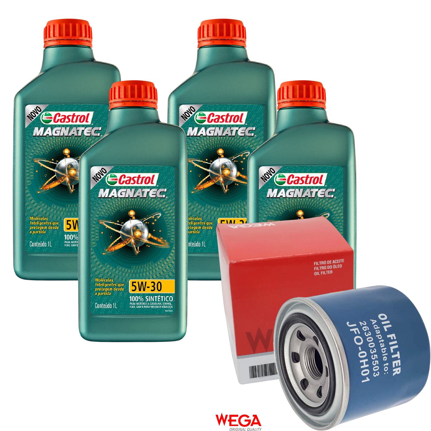 Kit Filtro e 4L Óleo Motor 5W30 Magnatec - Castrol / Wega - 3434565 / JFO-0H01 - (1)