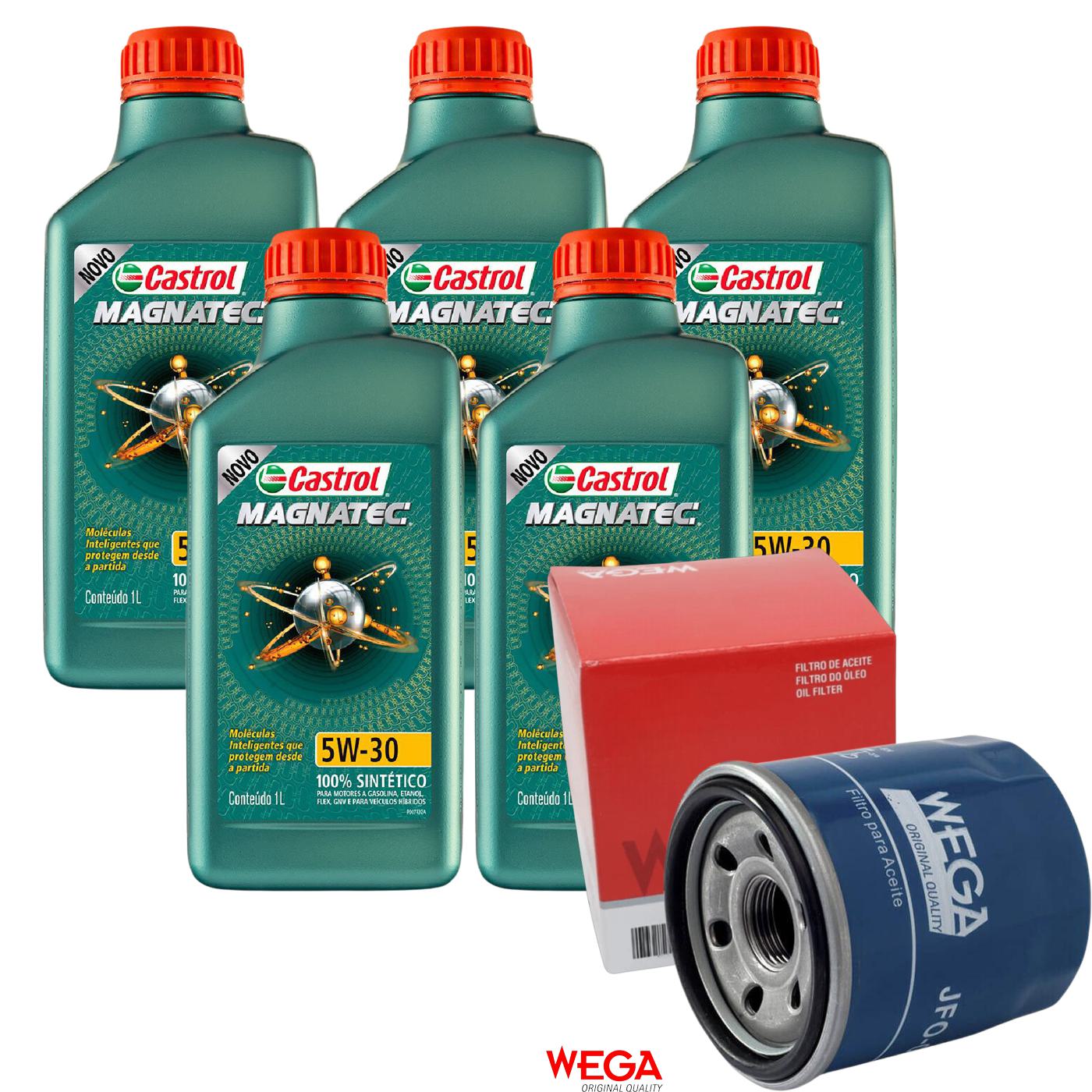 Kit Filtro e 5L Óleo Motor 5W30 Magnatec - Castrol / Wega - 3434565 / JFO-0H00 - (1)