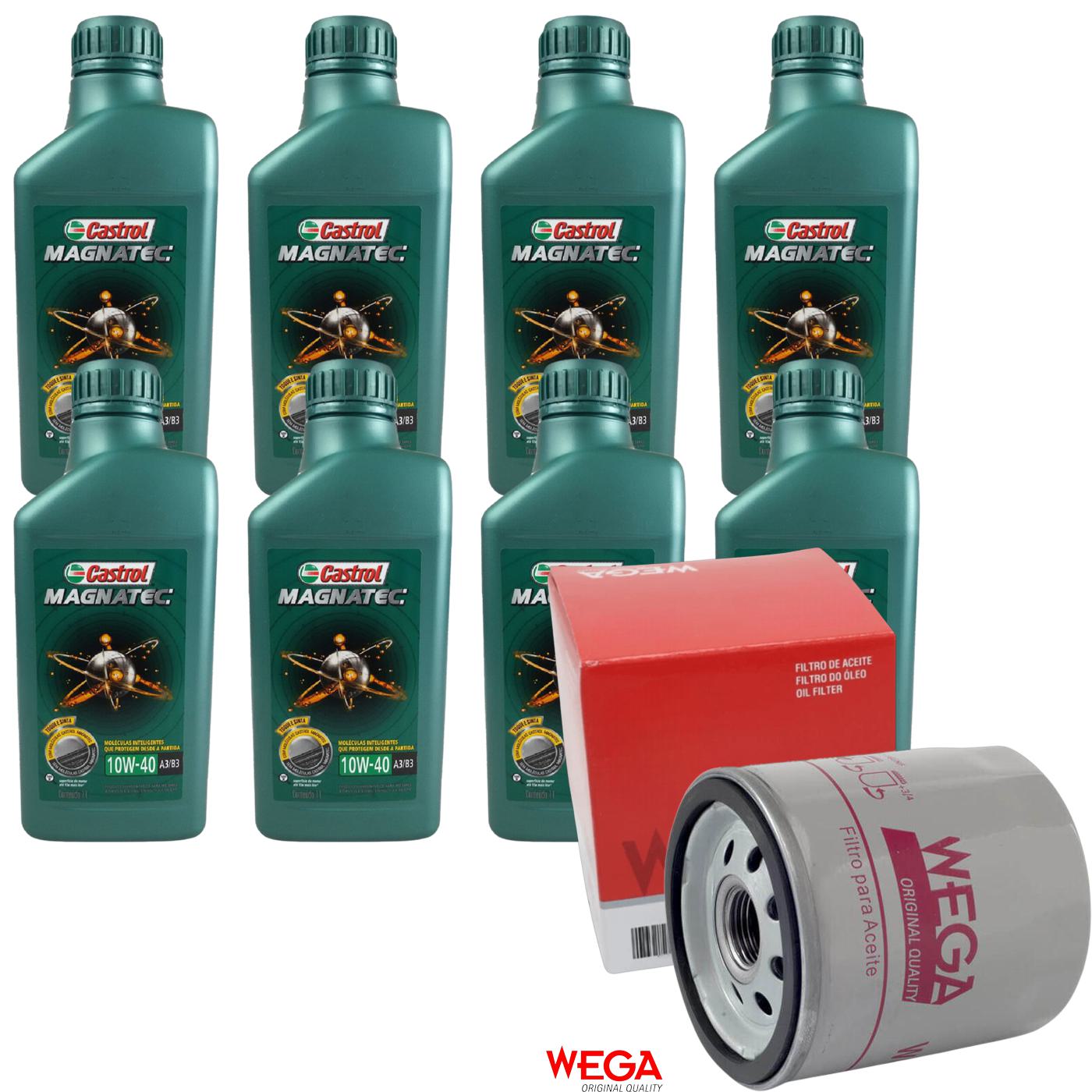Kit Filtro e 8L Óleo Motor 10W40 Magnatec - Castrol / Wega - 3438392 / WO-153 - (1)