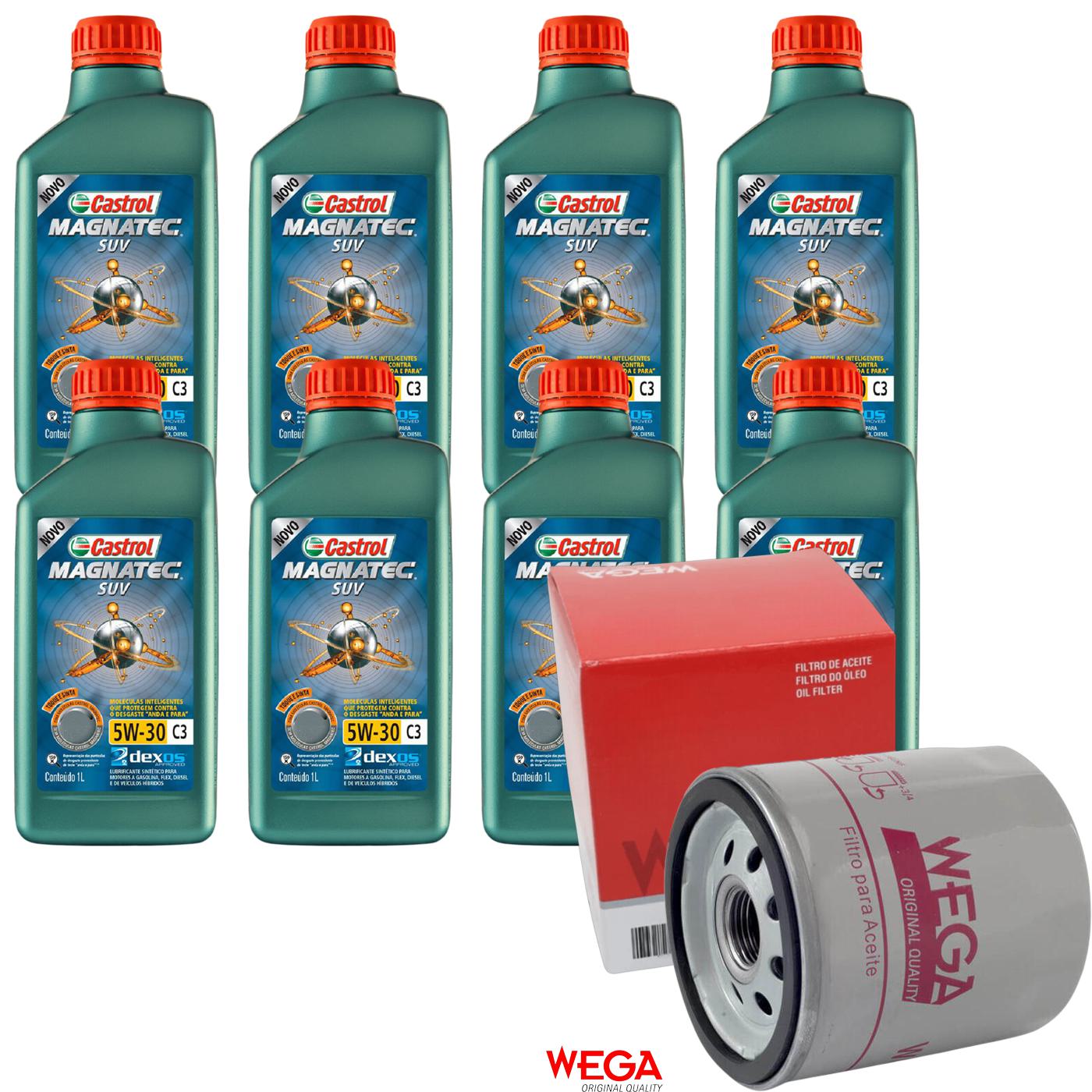 Kit Filtro e 8L Óleo Motor 5W30 Magnatec - Castrol / Wega - 3430831 / WO-153 - (1)