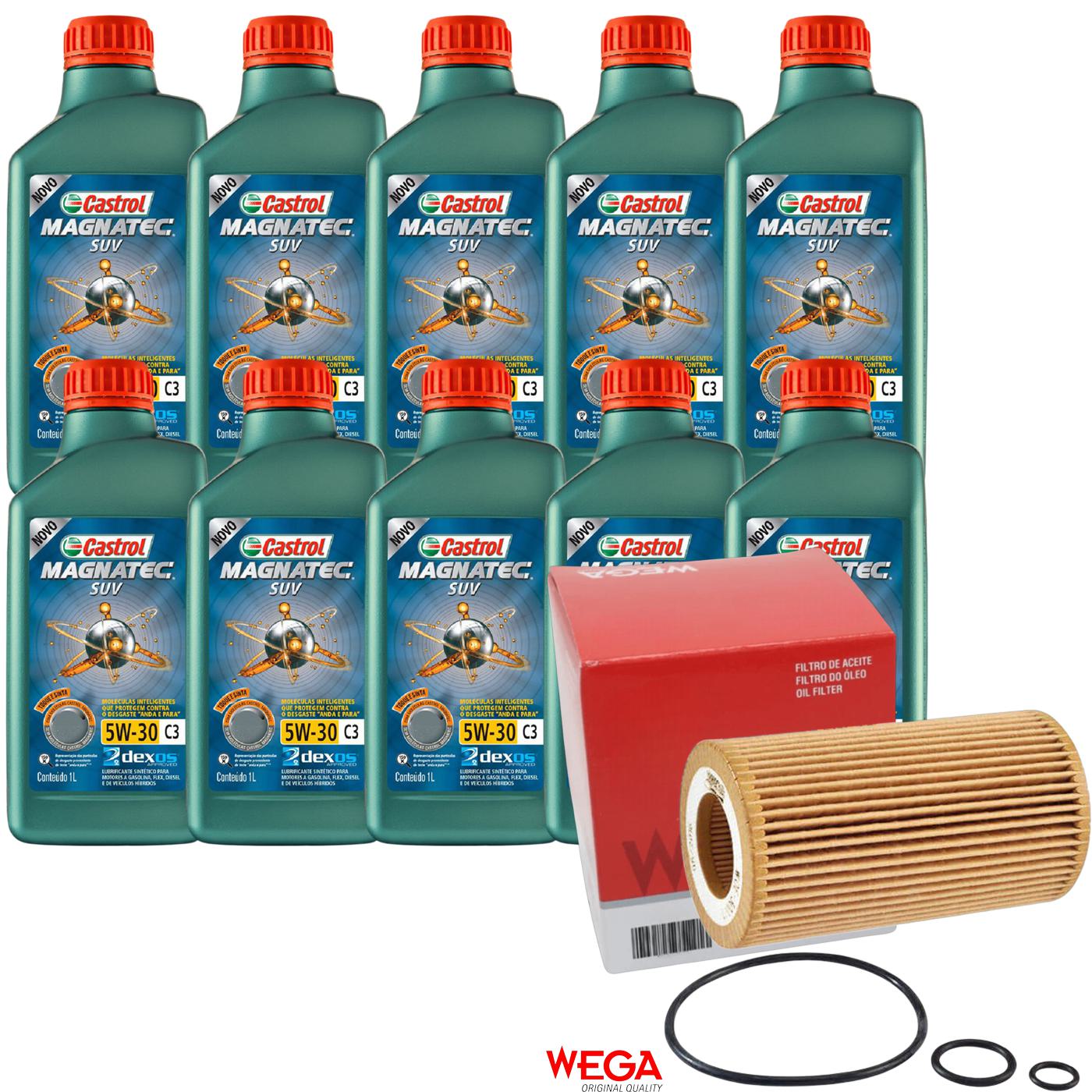 Kit Filtro e 10L Óleo Motor 5W30 Magnatec - Castrol / Wega - 3430831 / WOE-300/1 - (1)