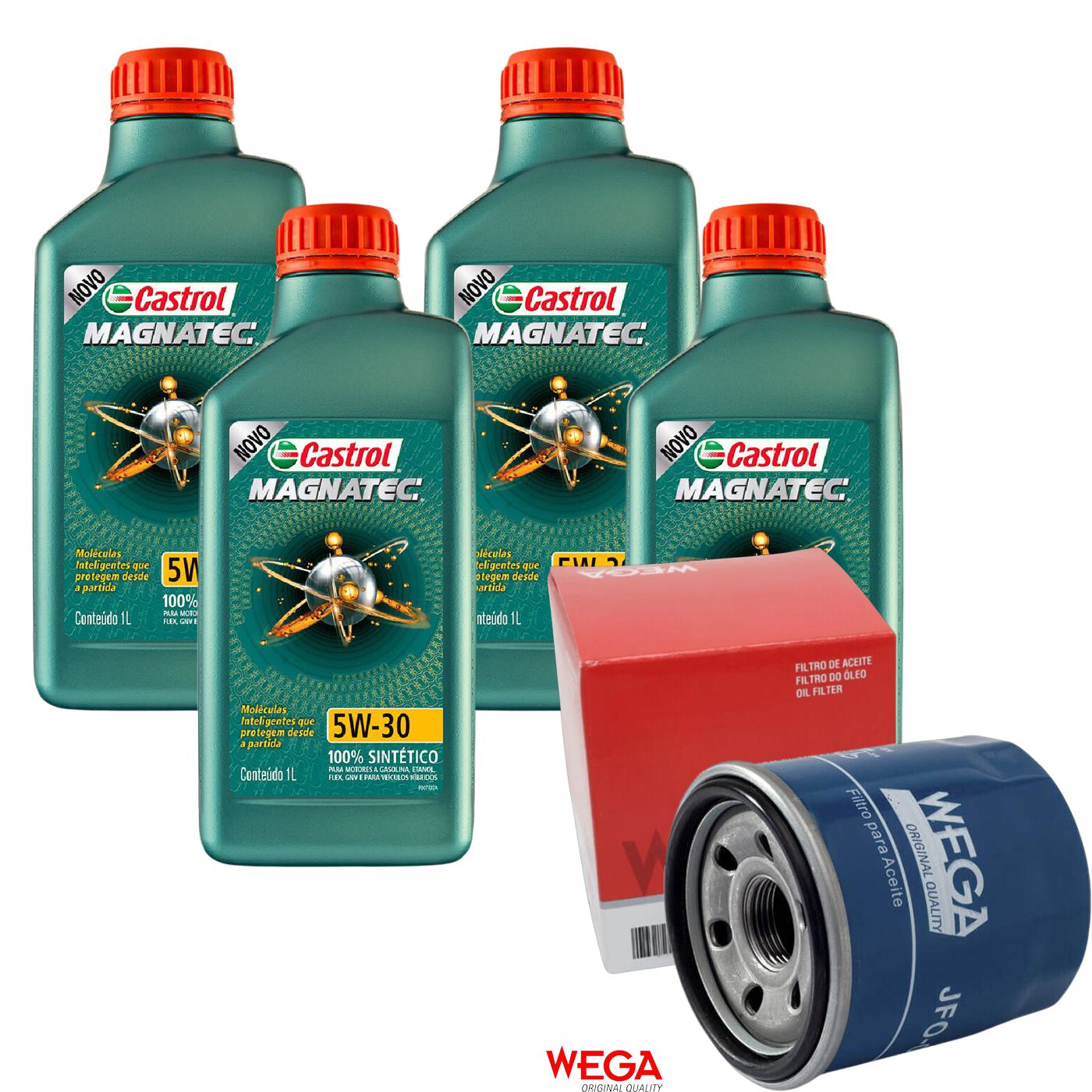 Kit Filtro e 4L Óleo Motor 5W30 Magnatec - Castrol / Wega - 3434565 / JFO-0H00 - (1)
