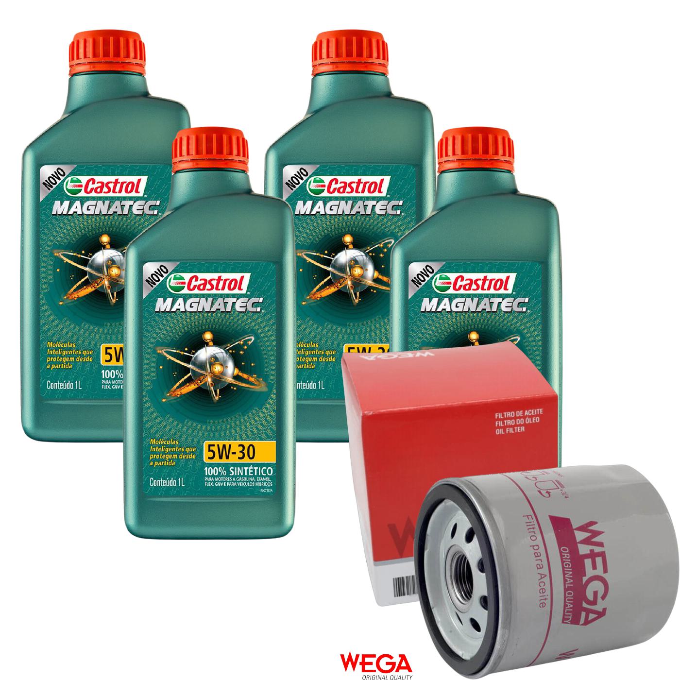 Kit Filtro e 4L Óleo Motor 5W30 Magnatec - Castrol / Wega - 3434565 / WO-153 - (1)