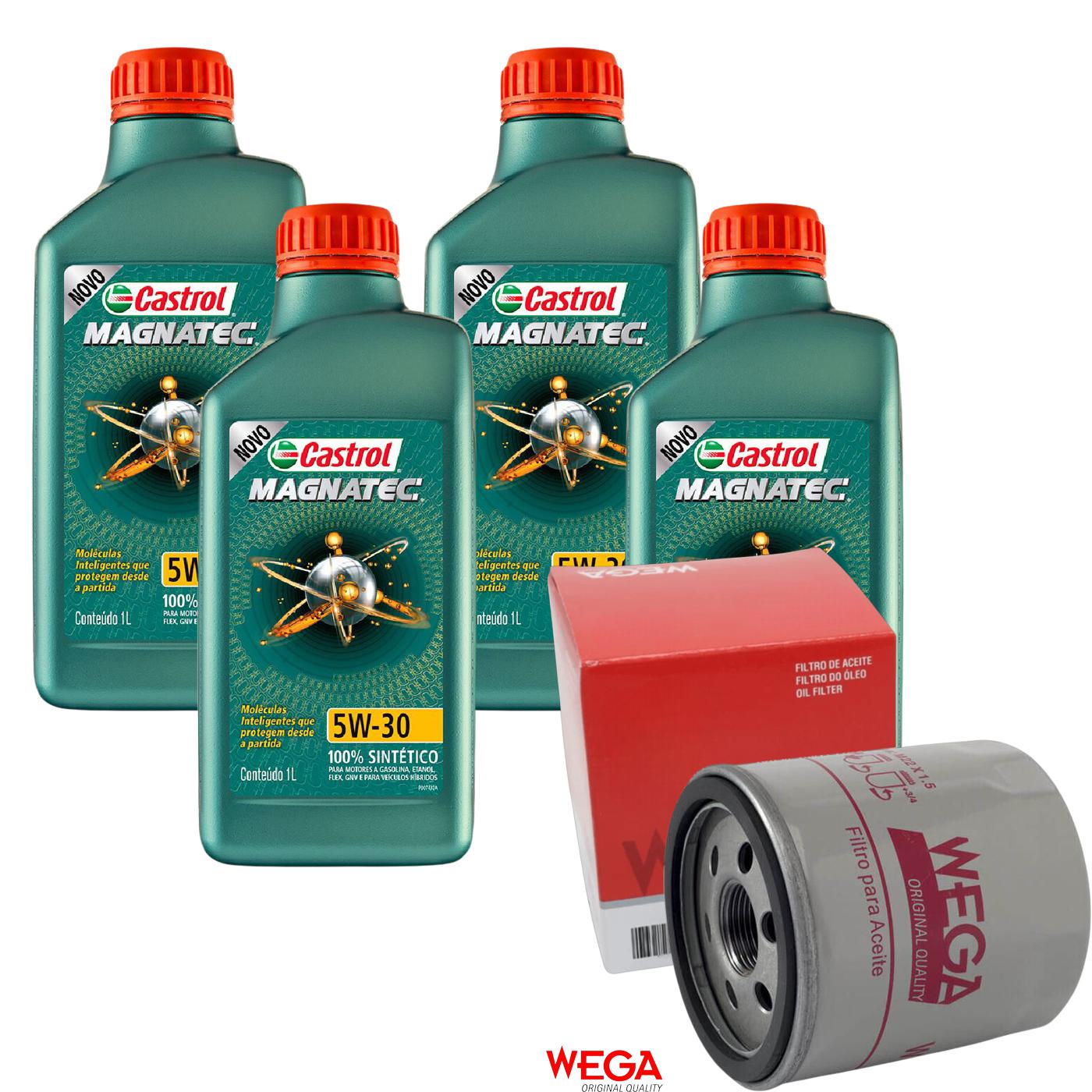 Kit Filtro e 4L Óleo Motor 5W30 Magnatec - Castrol / Wega - 3434565 / WO-133 - (1)