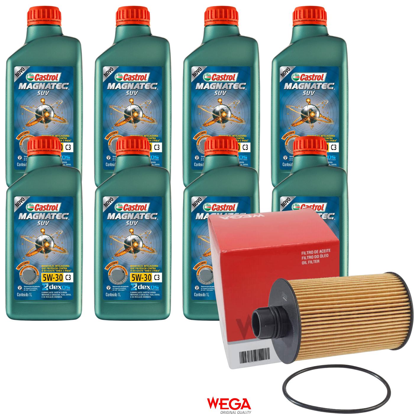 Kit Filtro e 8L Óleo Motor 5W30 Magnatec - Castrol / Wega - 3430831 / WOE-625 - (1)
