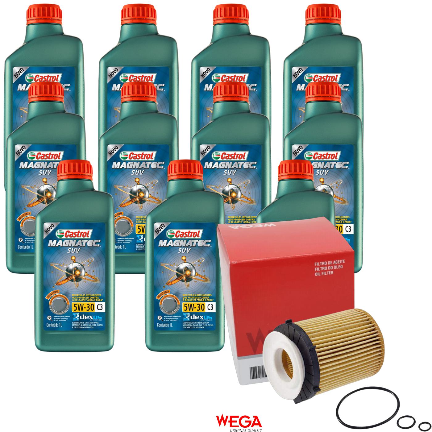 Kit Filtro e 11L Óleo Motor 5W30 Magnatec - Castrol / Wega - 3430831 / WOE-458 - (1)
