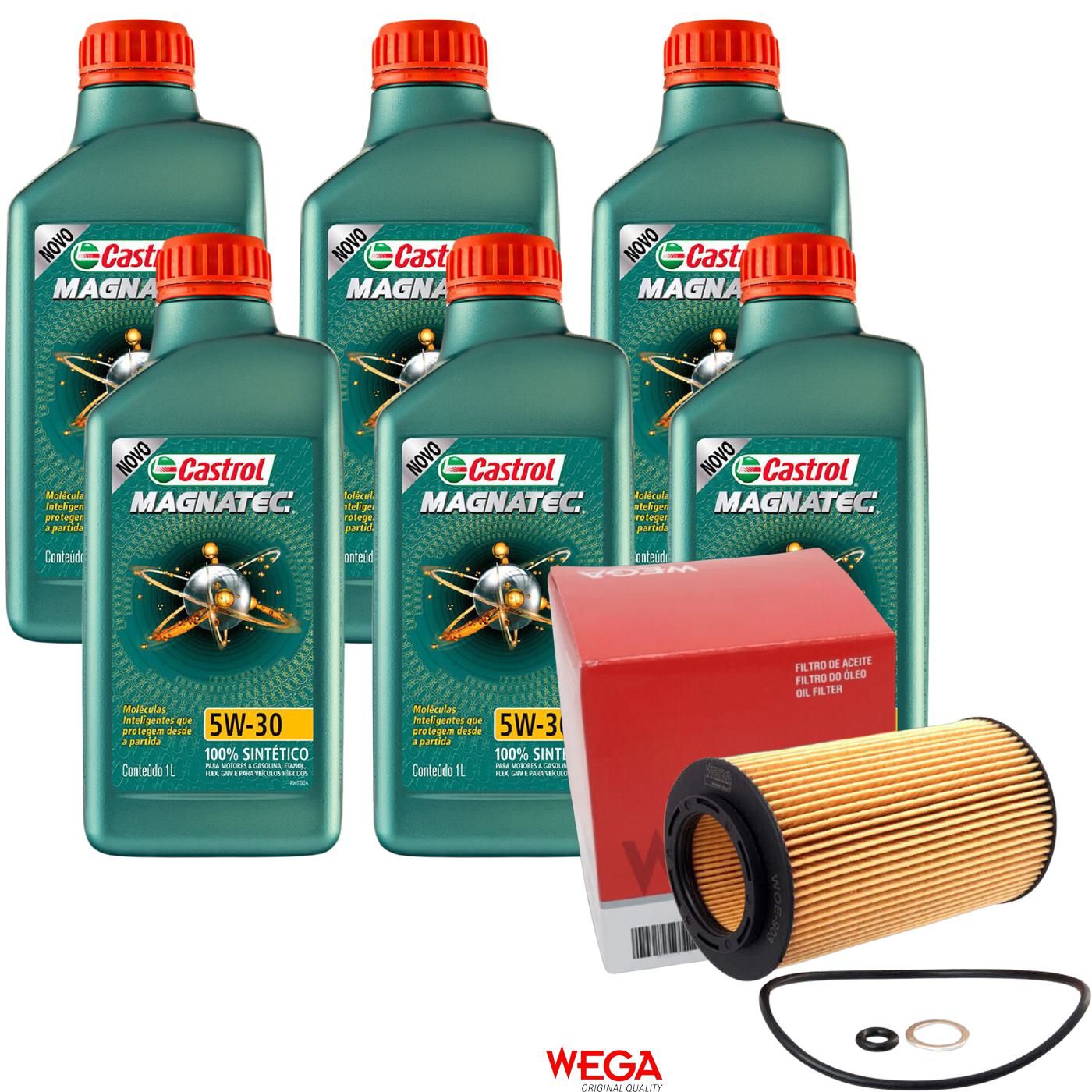 Kit Filtro e 6L Óleo Motor 5W30 Magnatec - Castrol / Wega - 3434565 / WOE-903 - (1)