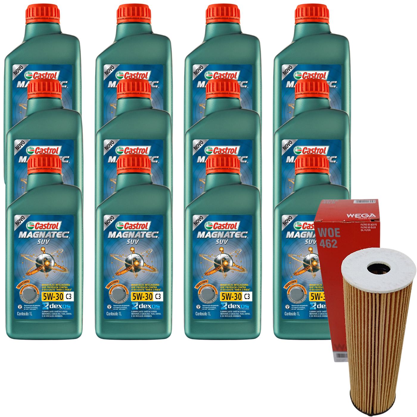 Kit Filtro e 12L Óleo Motor 5W30 Magnatec - Castrol / Wega - 3430831 / WOE462 - (1)