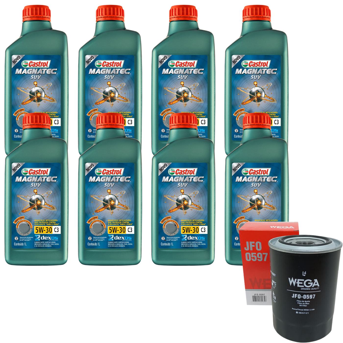 Kit Filtro e 8L Óleo Motor 5W30 Magnatec - Castrol / Wega - 3430831 / JFO-0597 - (1)