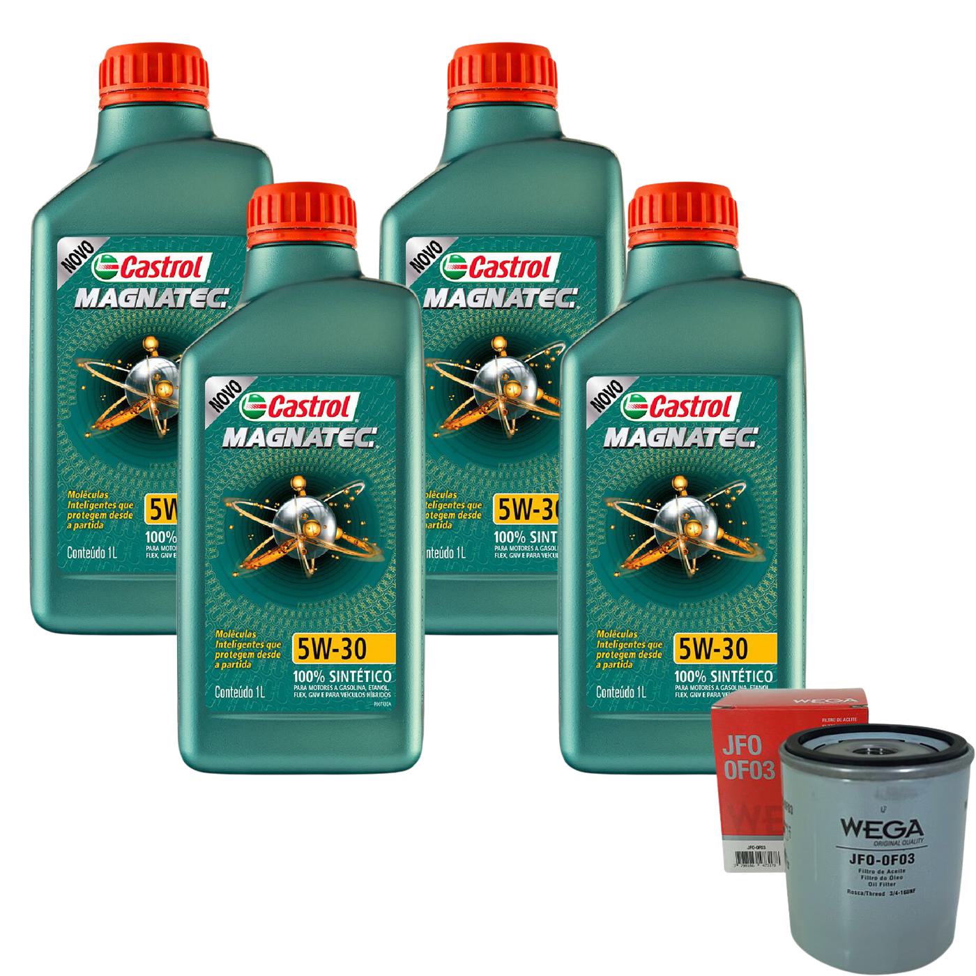 Kit Filtro e 4L Óleo Motor 5W30 Magnatec - Castrol / Wega - 3434565 / JFO-0F03 - (1)