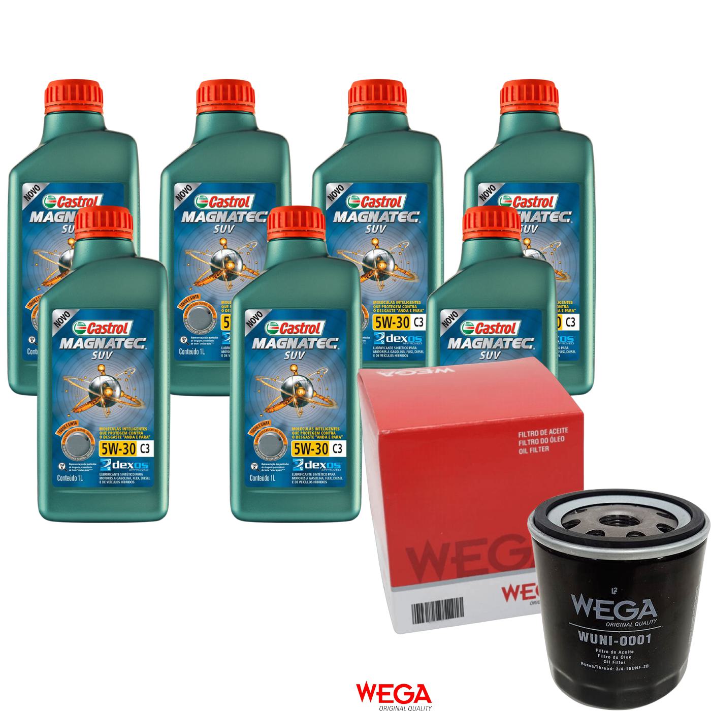 Kit Filtro e 7L Óleo Motor 5W30 Magnatec - Castrol / Wega - 3430831 / WUNI-0001 - (1)