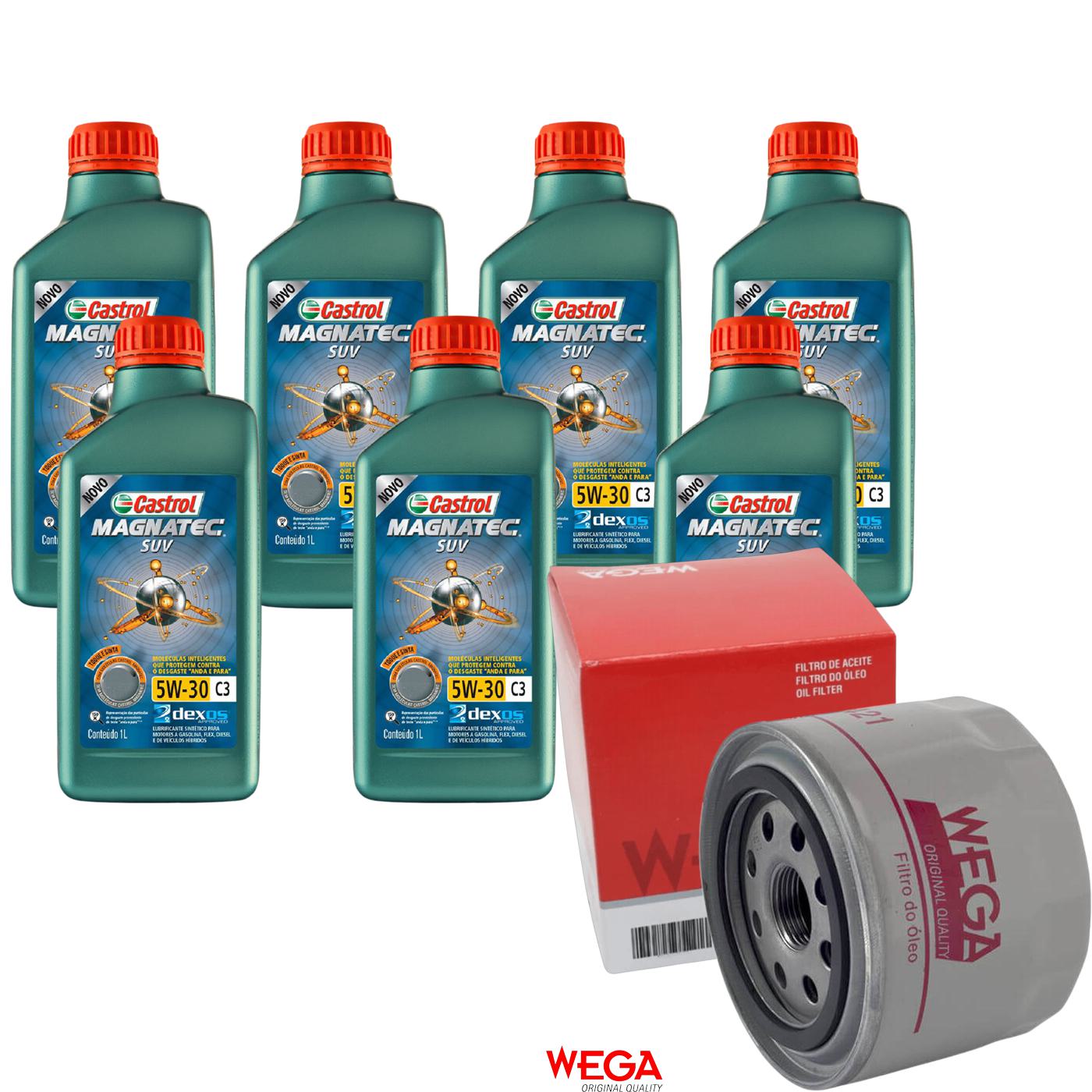 Kit Filtro e 7L Óleo Motor 5W30 Magnatec - Castrol / Wega - 3430831 / WO-421 - (1)