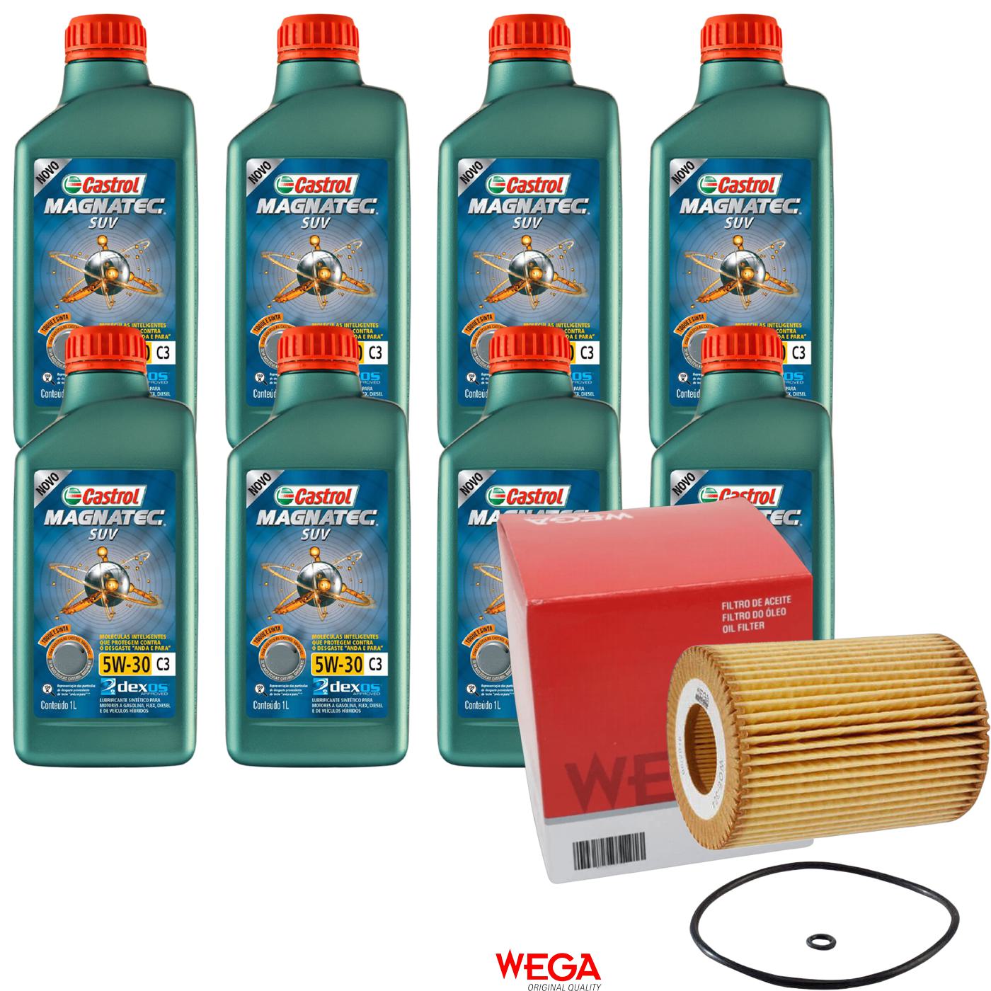 Kit Filtro e 8L Óleo Motor 5W30 Magnatec - Castrol / Wega - 3430831 / WOE-304 - (1)