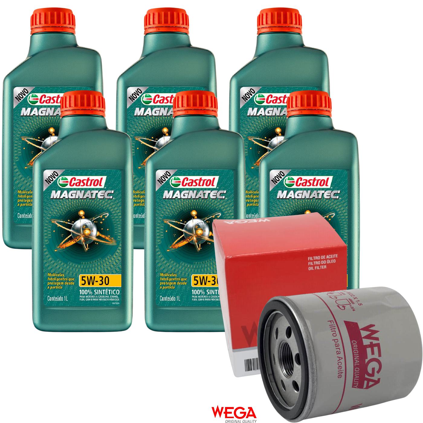 Kit Filtro e 6L Óleo Motor 5W30 Magnatec - Castrol / Wega - 3434565 / WO-133 - (1)