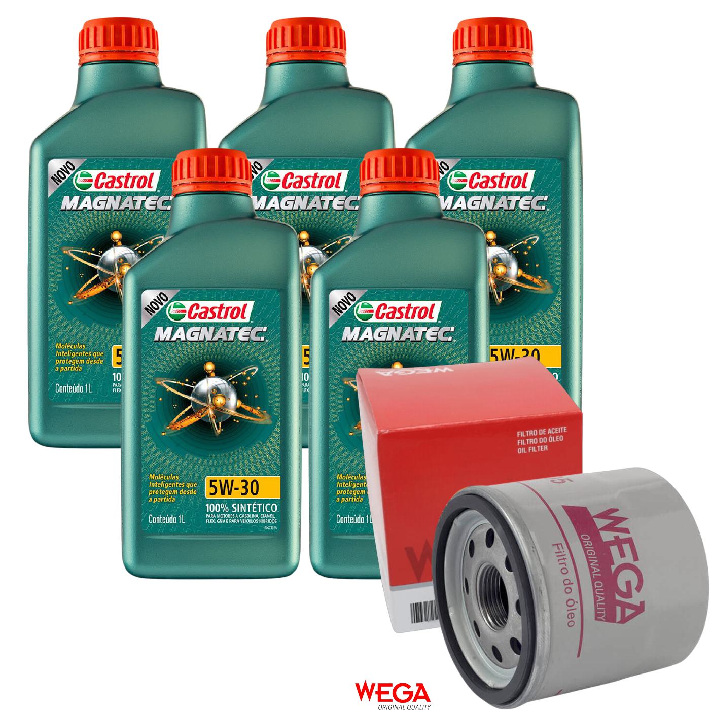 Kit Filtro e 5L Óleo Motor 5W30 Magnatec - Castrol / Wega - 3434565 / WO-205 - (1)