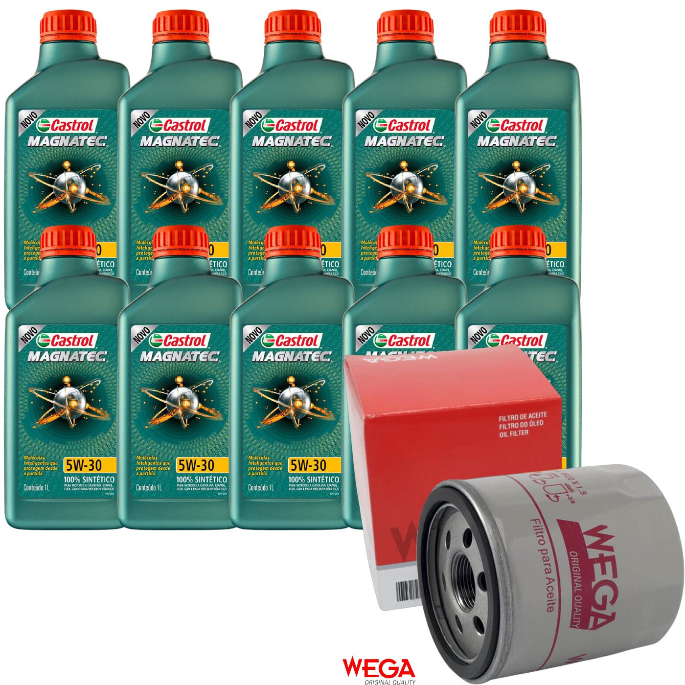 Kit Filtro e 10L Óleo Motor 5W30 Magnatec - Castrol / Wega - 3434565 / WO-133 - (1)