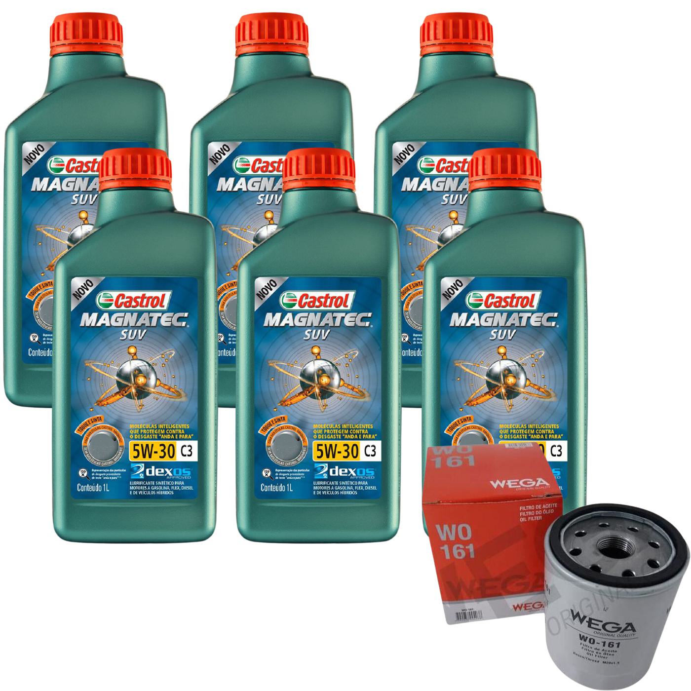 Kit Filtro e 6L Óleo Motor 5W30 Magnatec - Castrol / Wega - 3430831 / WO-161 - (1)