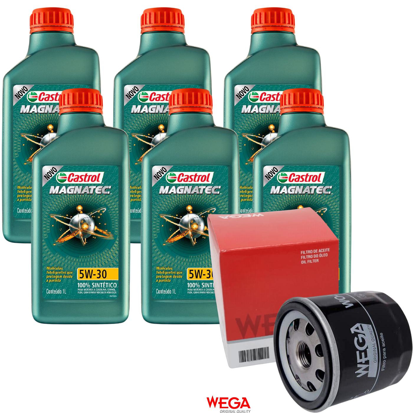 Kit Filtro e 6L Óleo Motor 5W30 Magnatec - Castrol / Wega - 3434565 / WO-156 - (1)